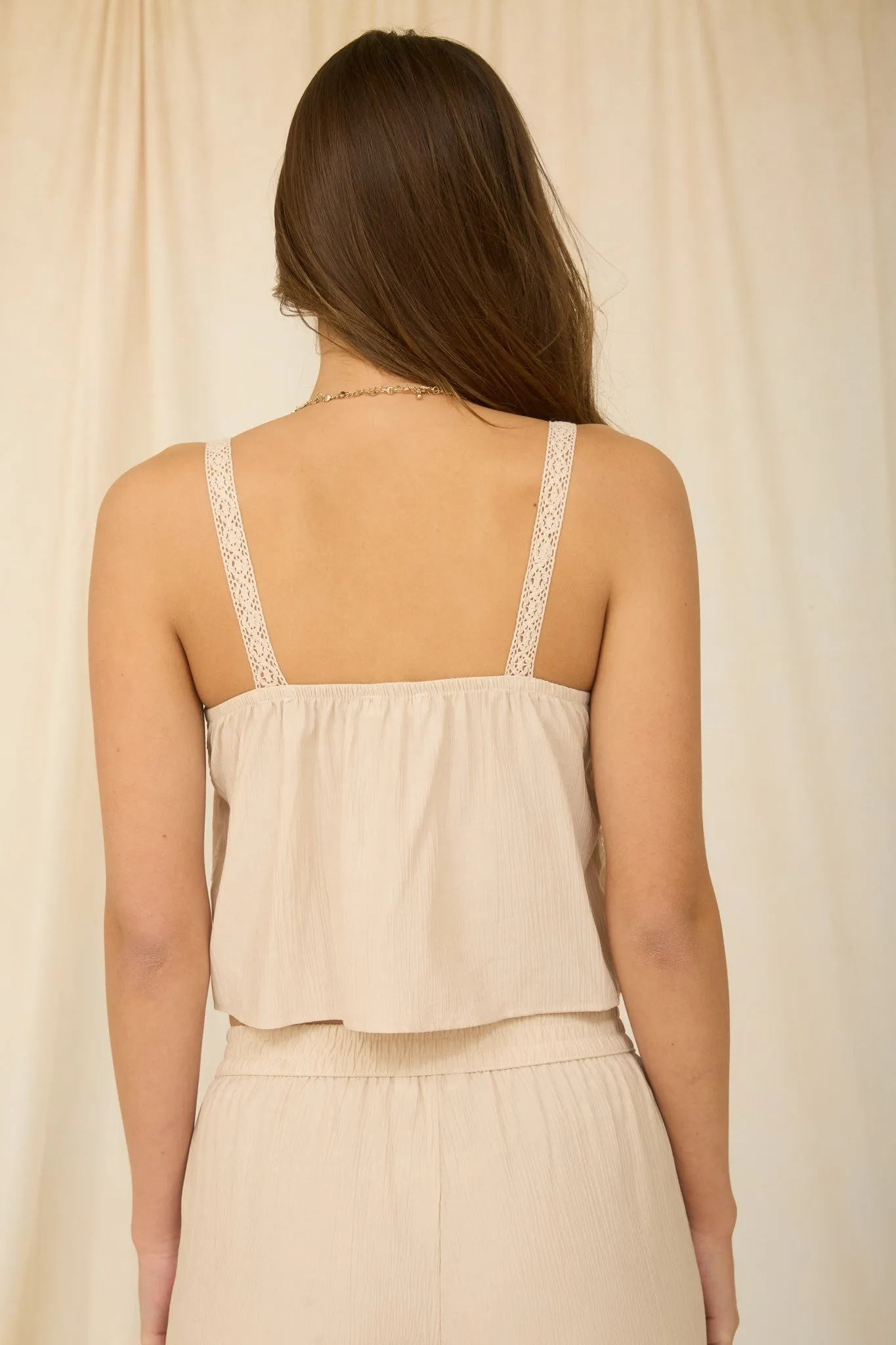 Alice Embroidered Lace Top, Light Khaki sold by North & Main Clothing Company product image thumbnail 3