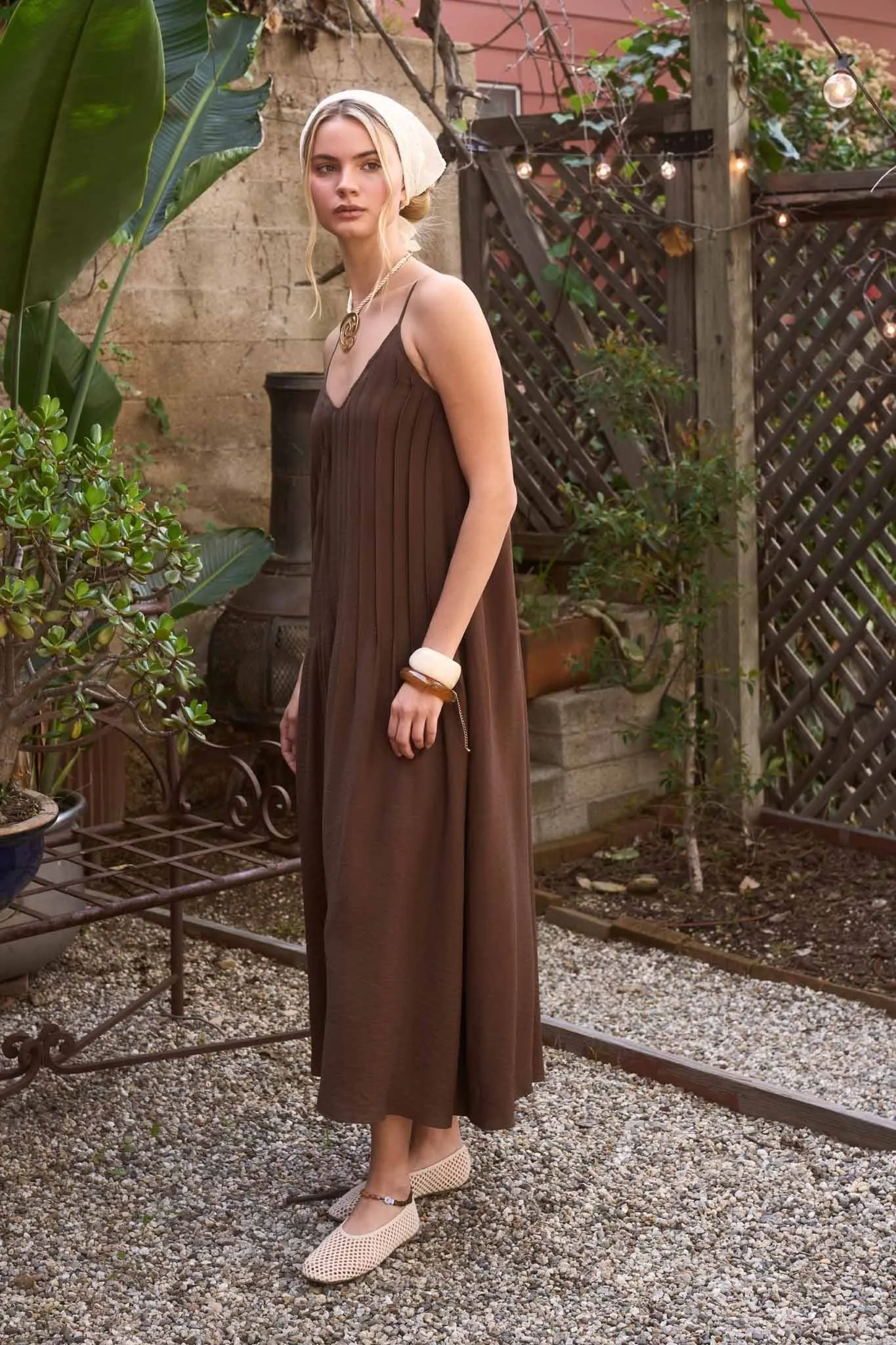 Mel Midi Dress, Brown sold by North & Main Clothing Company product image thumbnail 3