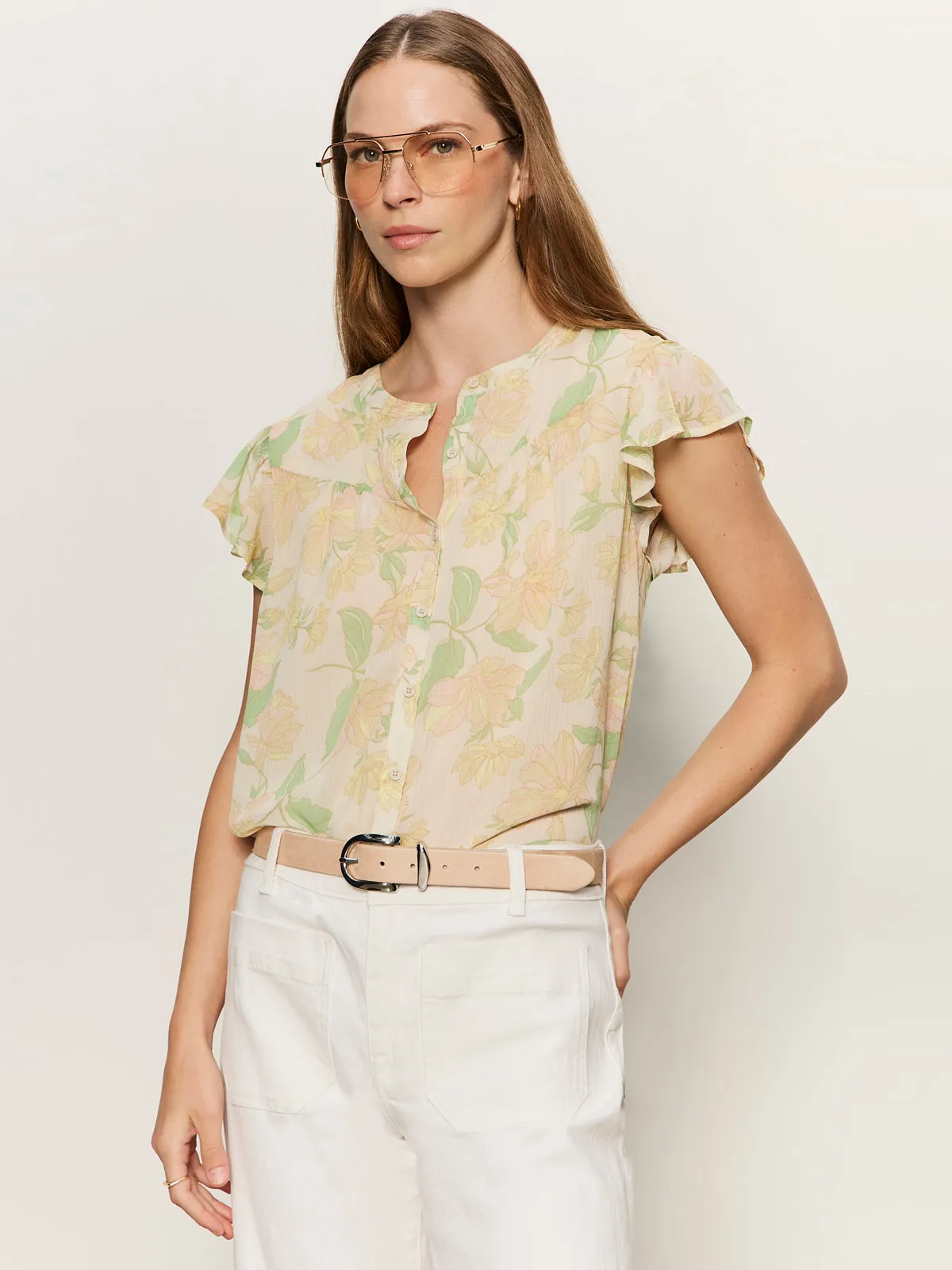 Free Spirited Ruffle Top, Gentle Lily | Sanctuary sold by North & Main Clothing Company