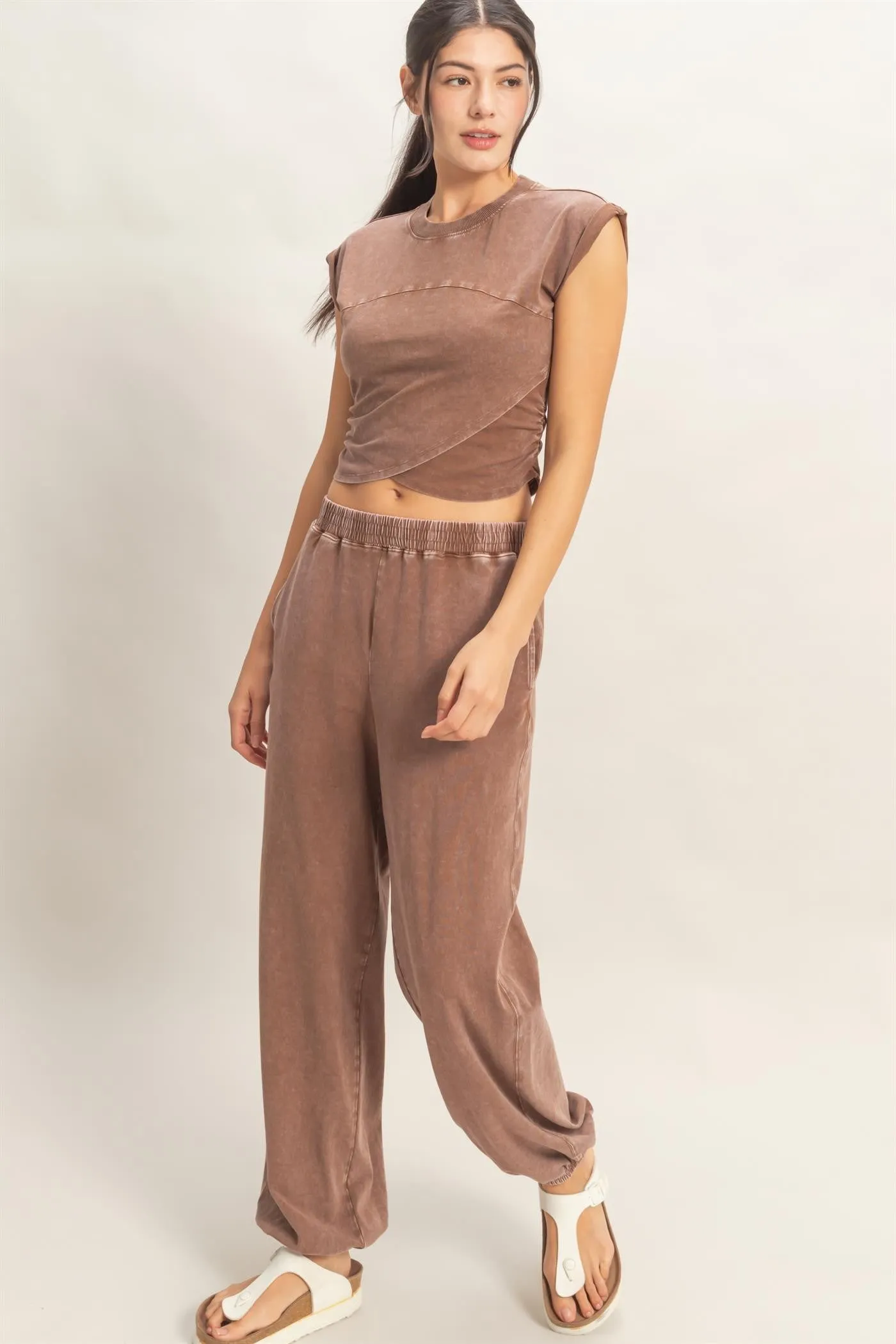 Ellison Crop Top, Chocolate sold by North & Main Clothing Company product image thumbnail 3
