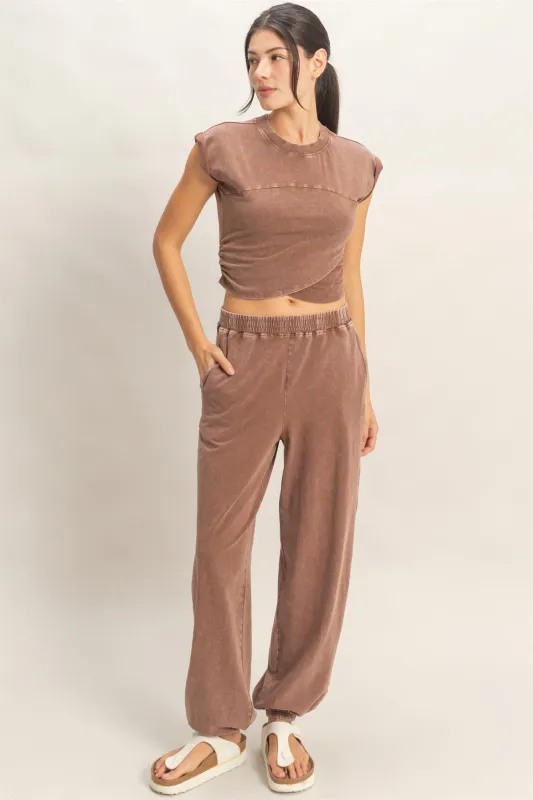 Ellison Crop Top, Chocolate made by HYFVE