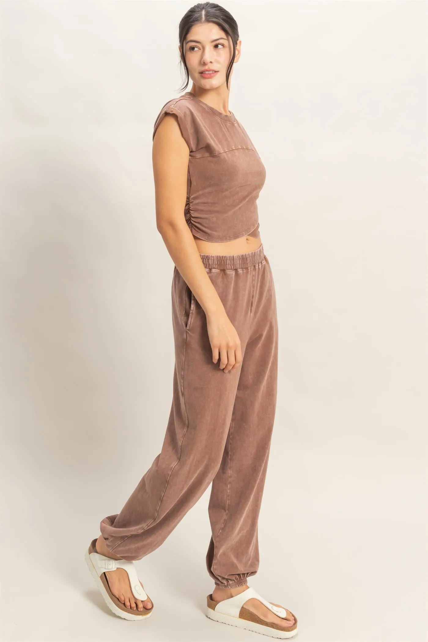 Ellison Crop Top, Chocolate sold by North & Main Clothing Company product image thumbnail 2