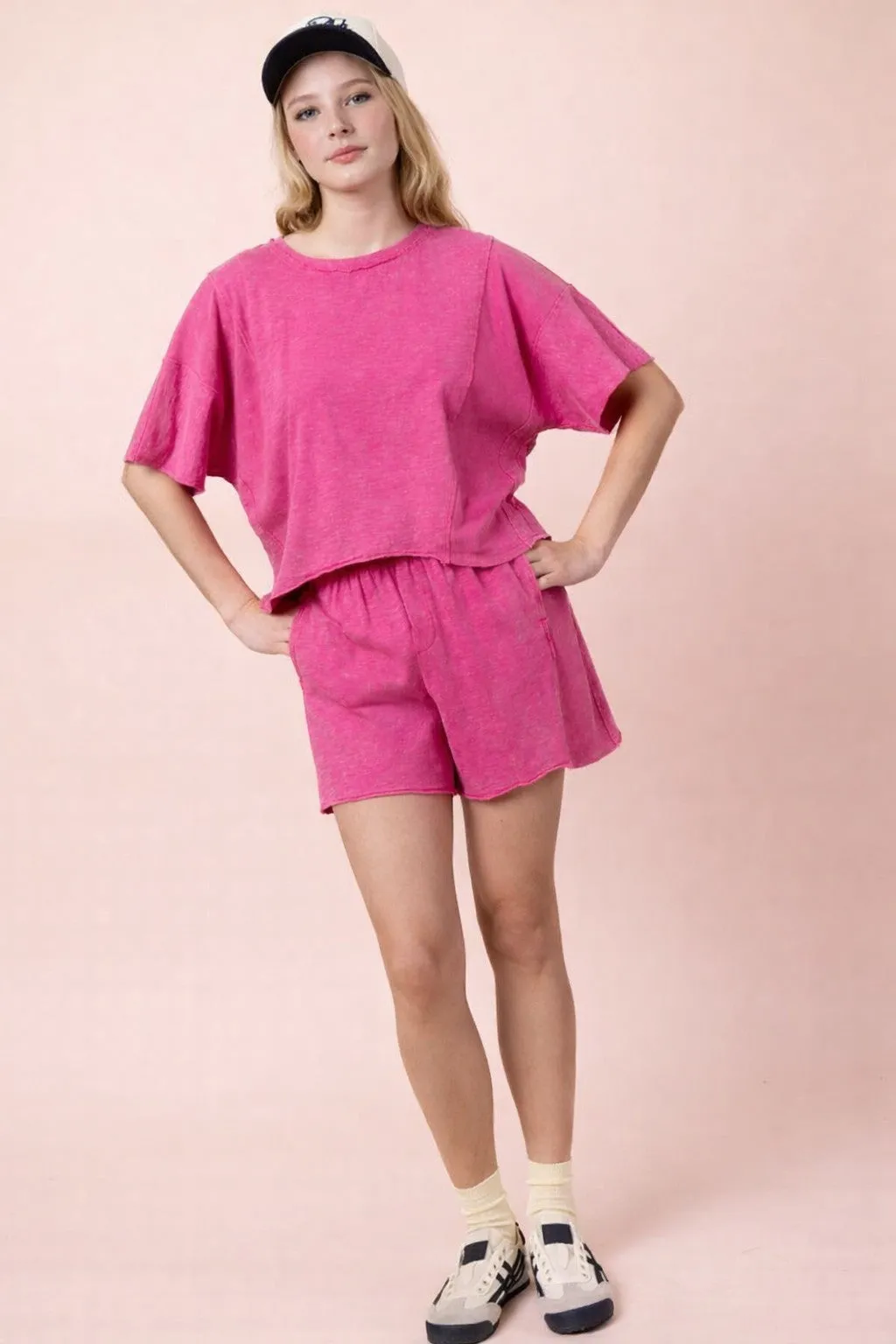 Mineral Washed Knit Tee, Pink sold by North & Main Clothing Company product image thumbnail 4