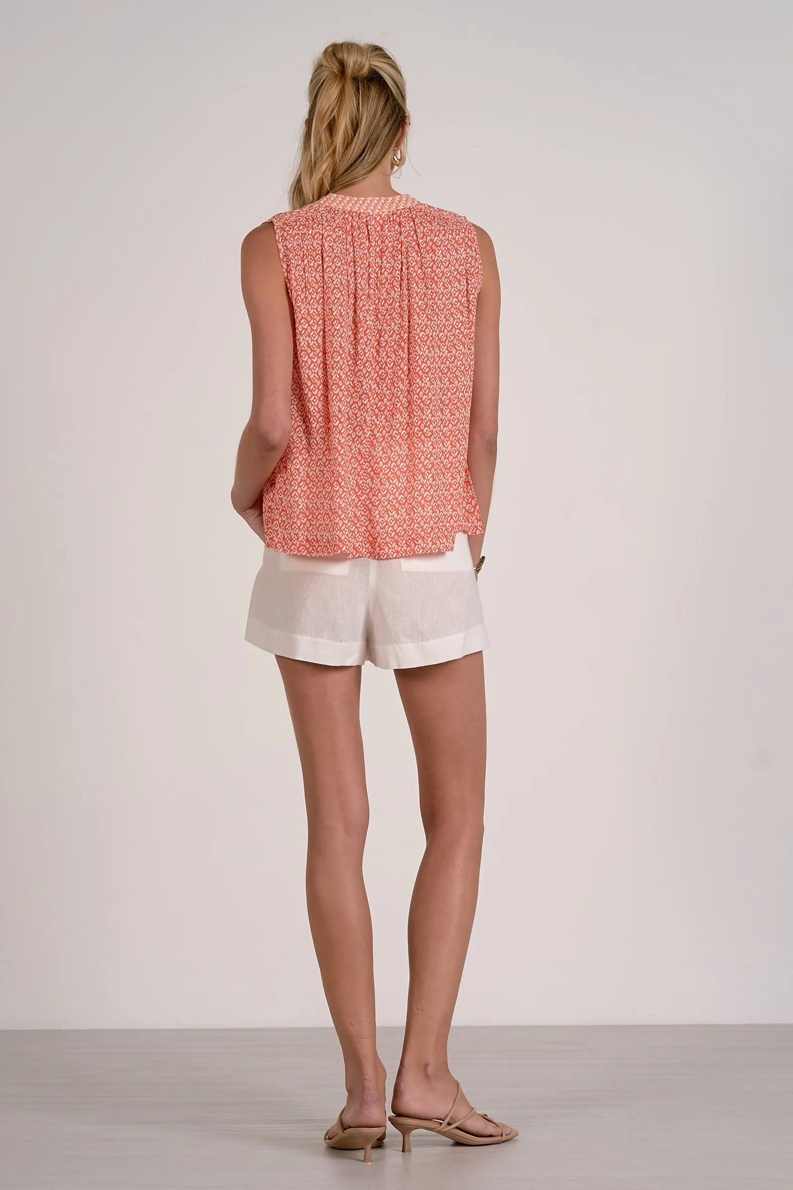 Sleeveless Printed Top, Red Zina | Elan sold by North & Main Clothing Company product image thumbnail 2