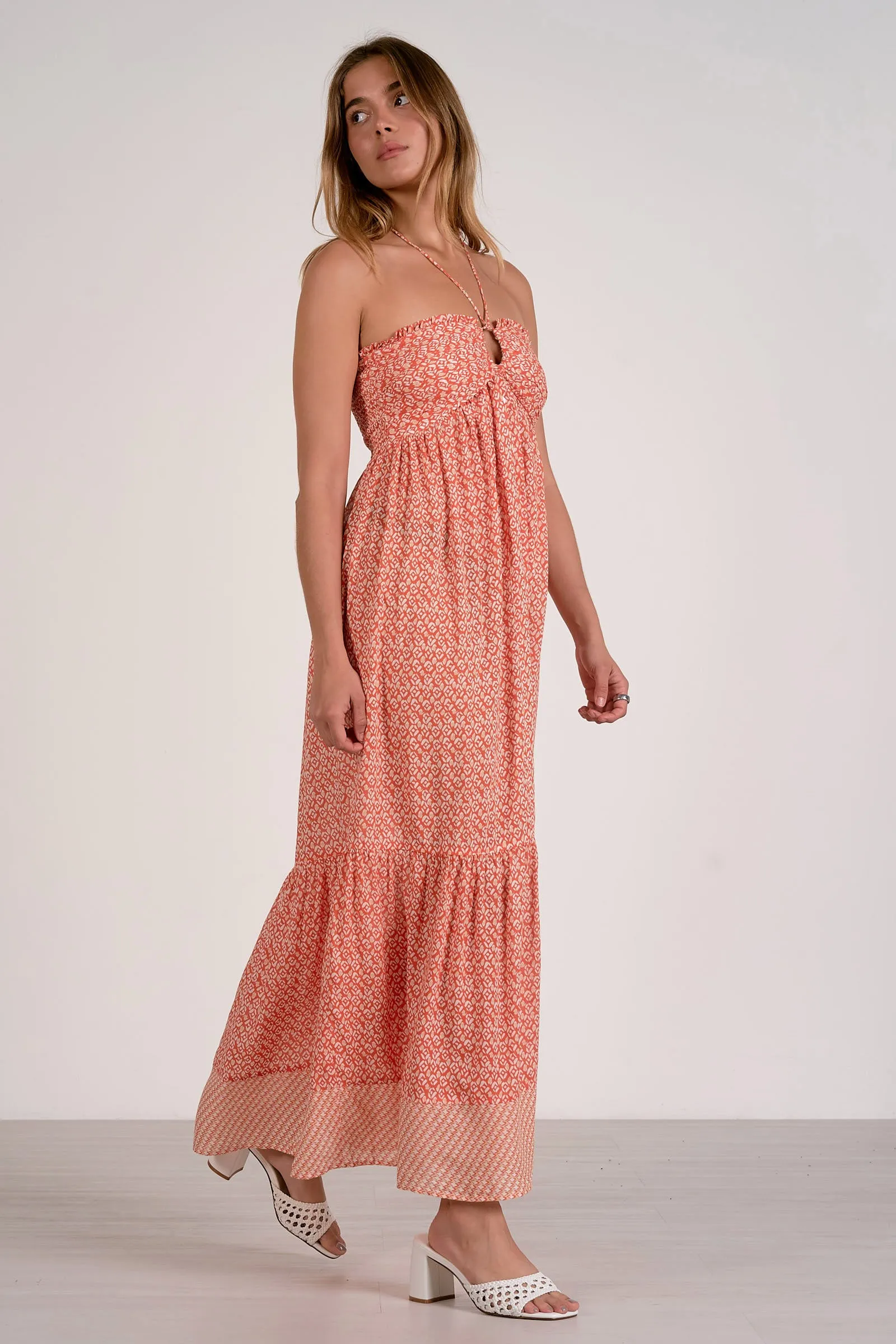 Printed Maxi Dress, Red Zina | Elan sold by North & Main Clothing Company product image thumbnail 3