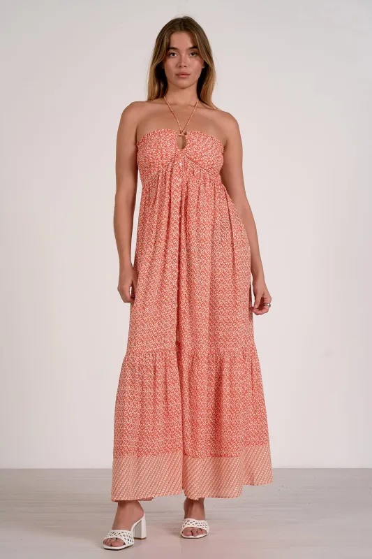Printed Maxi Dress, Red Zina | Elan made by Elan