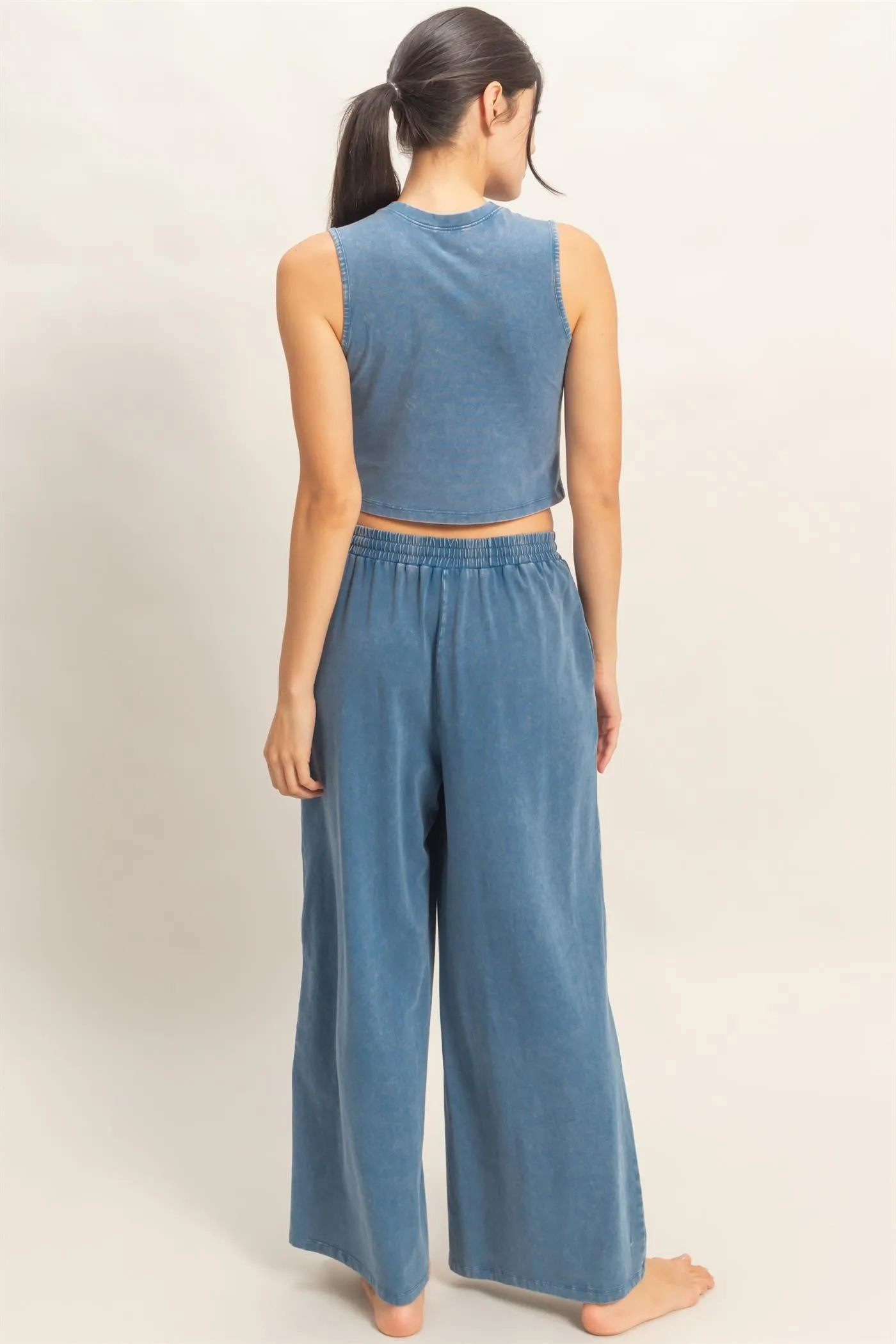Leah Mineral Washed Top, Navy sold by North & Main Clothing Company product image thumbnail 5