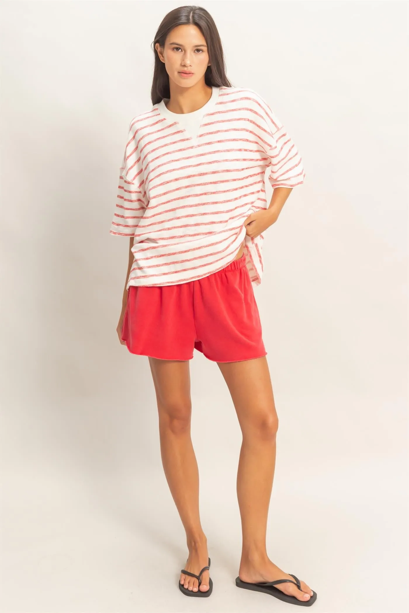 Shannon Striped Knit Top, Red sold by North & Main Clothing Company product image thumbnail 3