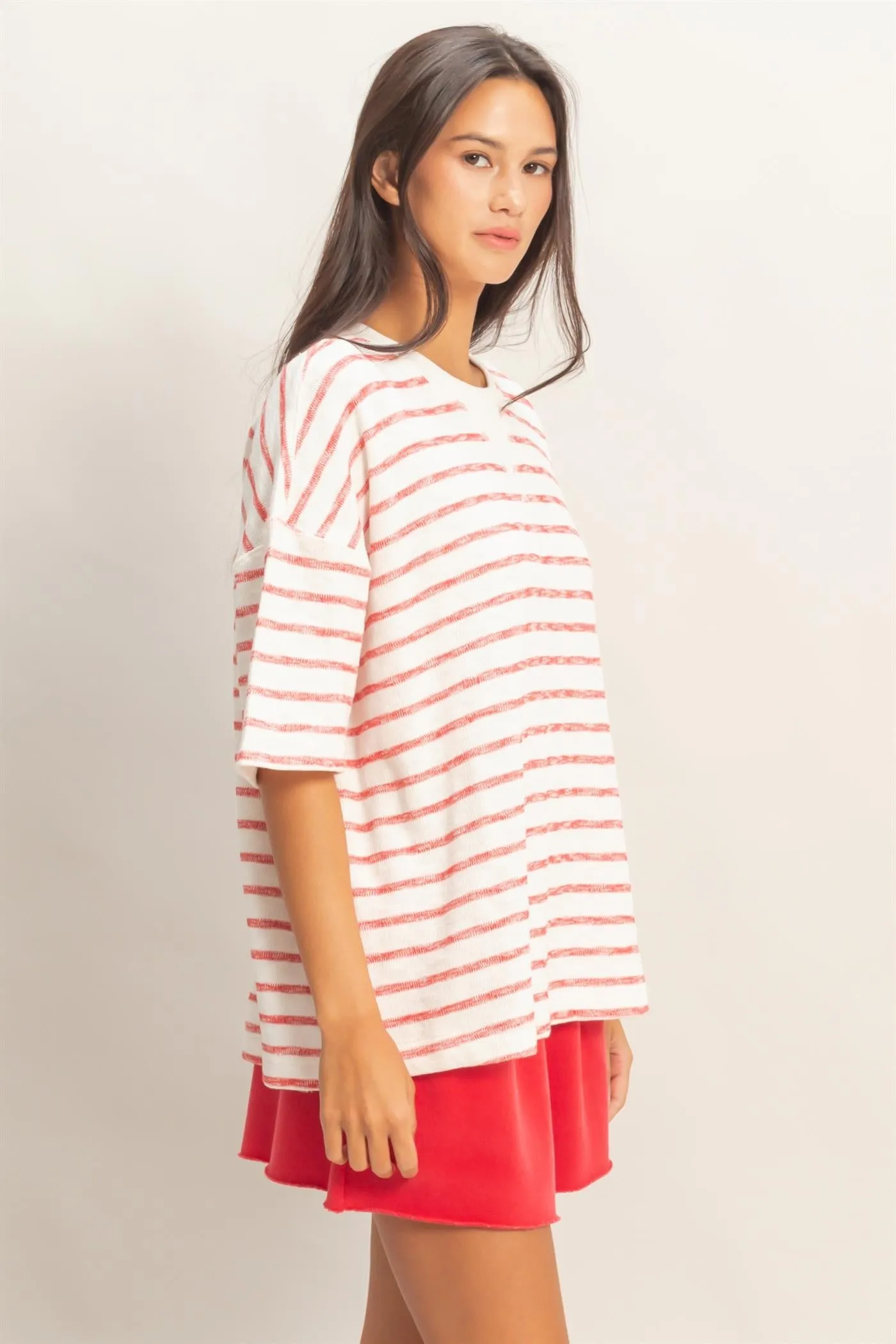 Shannon Striped Knit Top, Red sold by North & Main Clothing Company product image thumbnail 2
