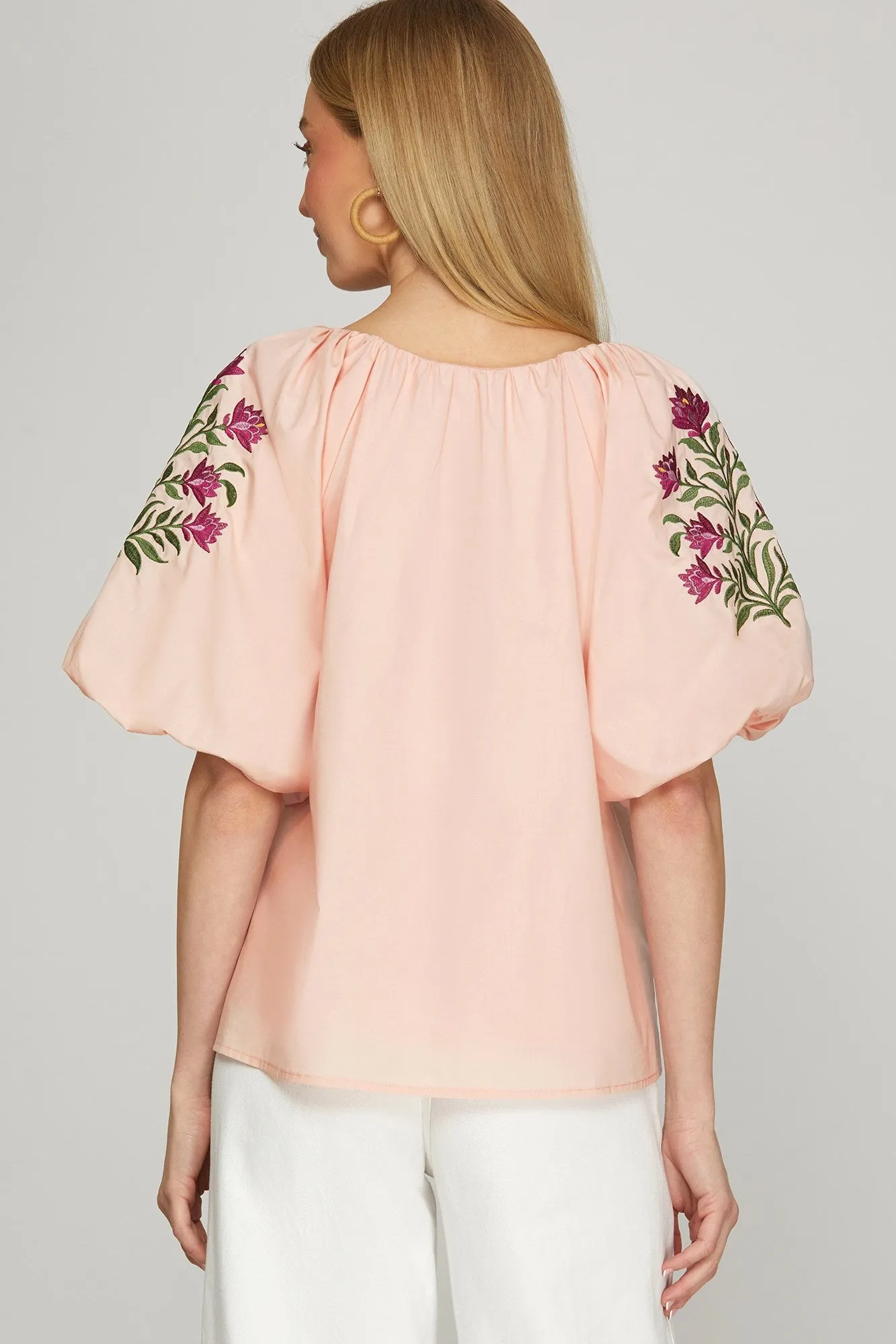 Sandy Embroidered Blouse, Blush sold by North & Main Clothing Company product image thumbnail 5