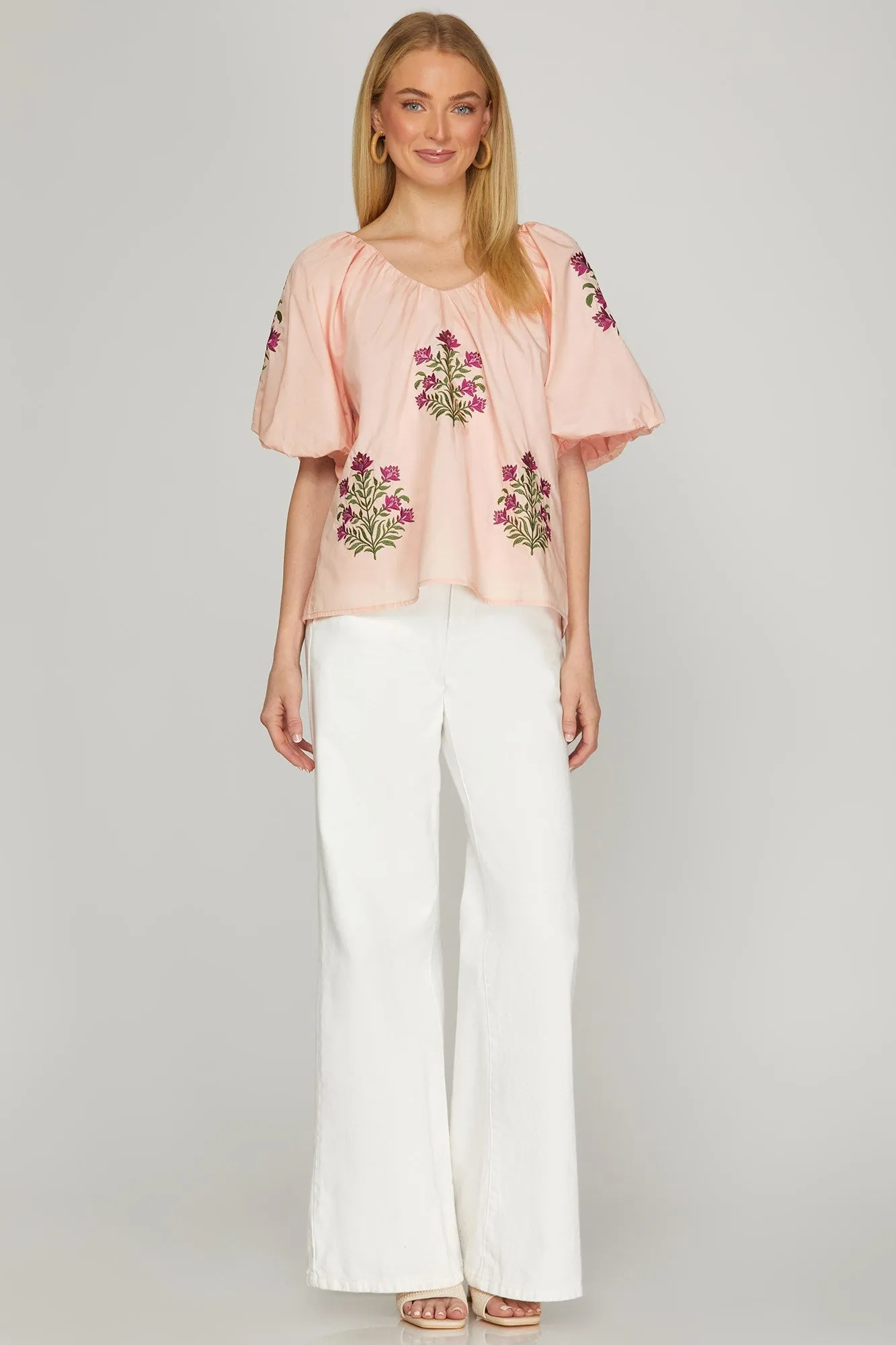 Sandy Embroidered Blouse, Blush sold by North & Main Clothing Company product image thumbnail 2