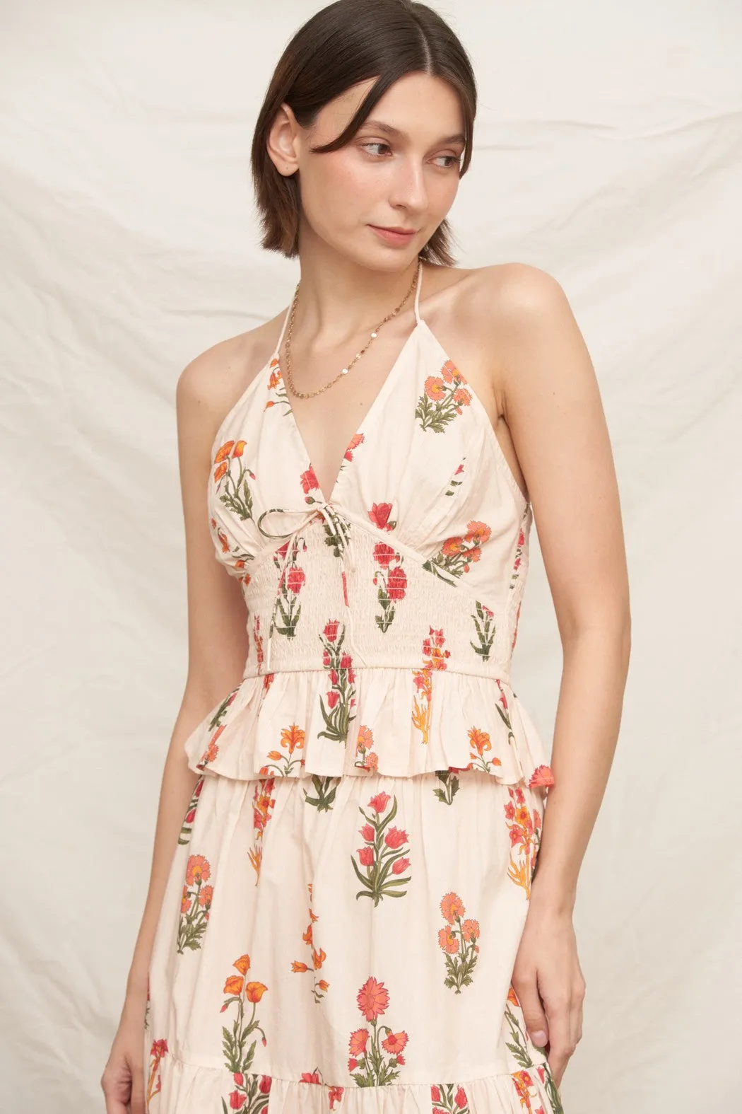 Floral Peplum Top, Ivory Multi sold by North & Main Clothing Company product image thumbnail 2