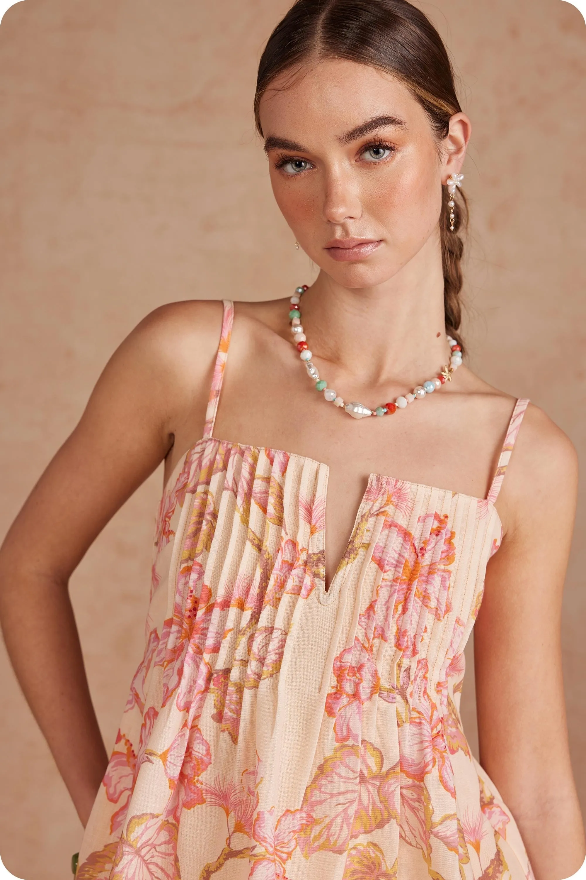 Perri Sleeveless Top, Pink/Cream sold by North & Main Clothing Company product image thumbnail 4