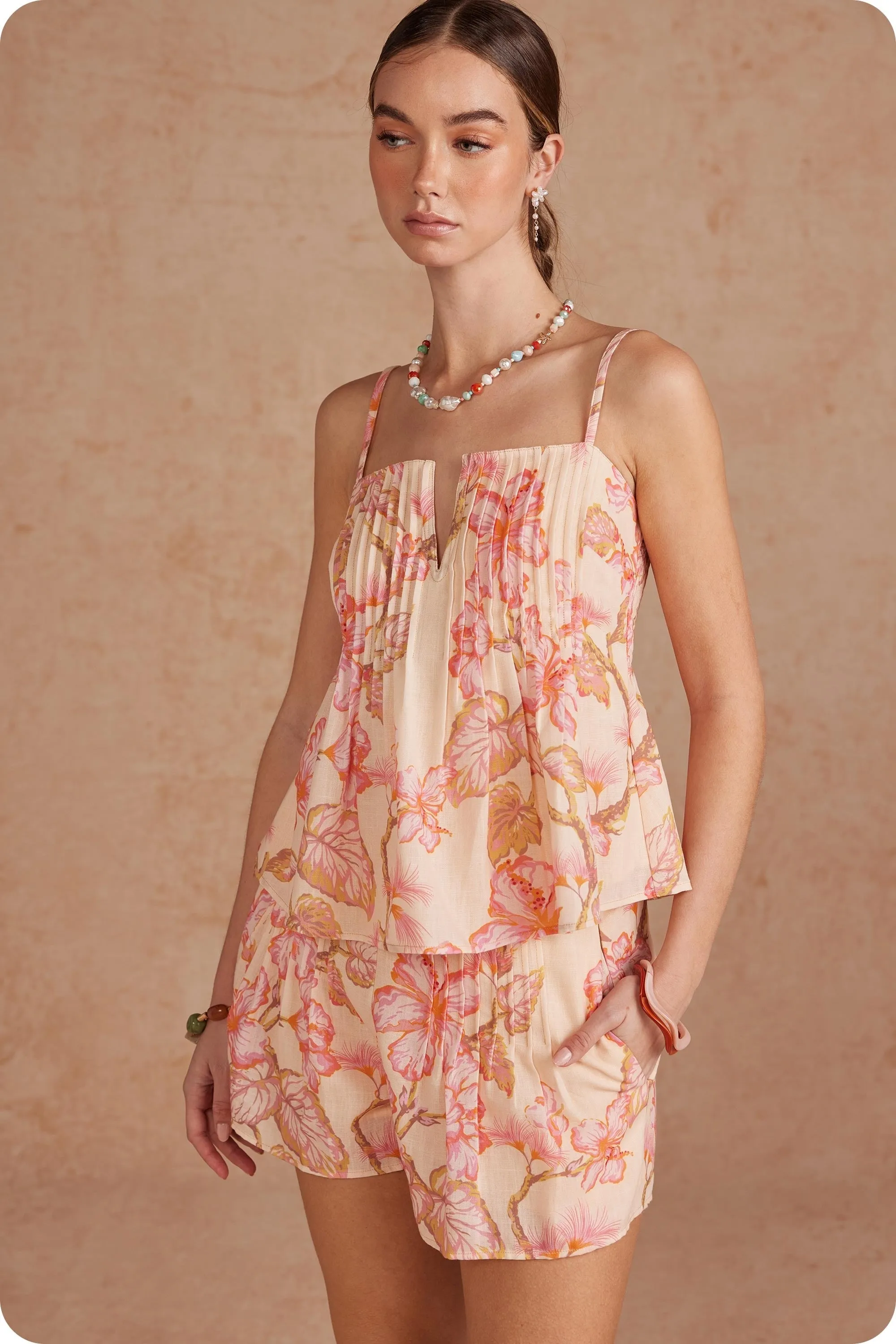 Perri Sleeveless Top, Pink/Cream sold by North & Main Clothing Company product image thumbnail 2