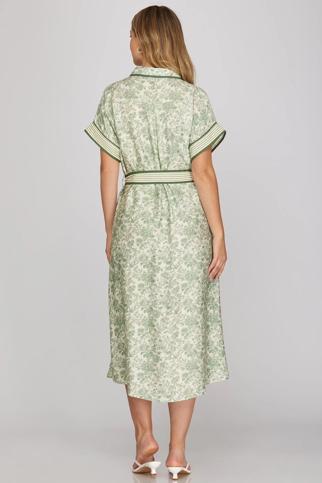 Sal Midi Shirt Dress, Green sold by North & Main Clothing Company product image thumbnail 3
