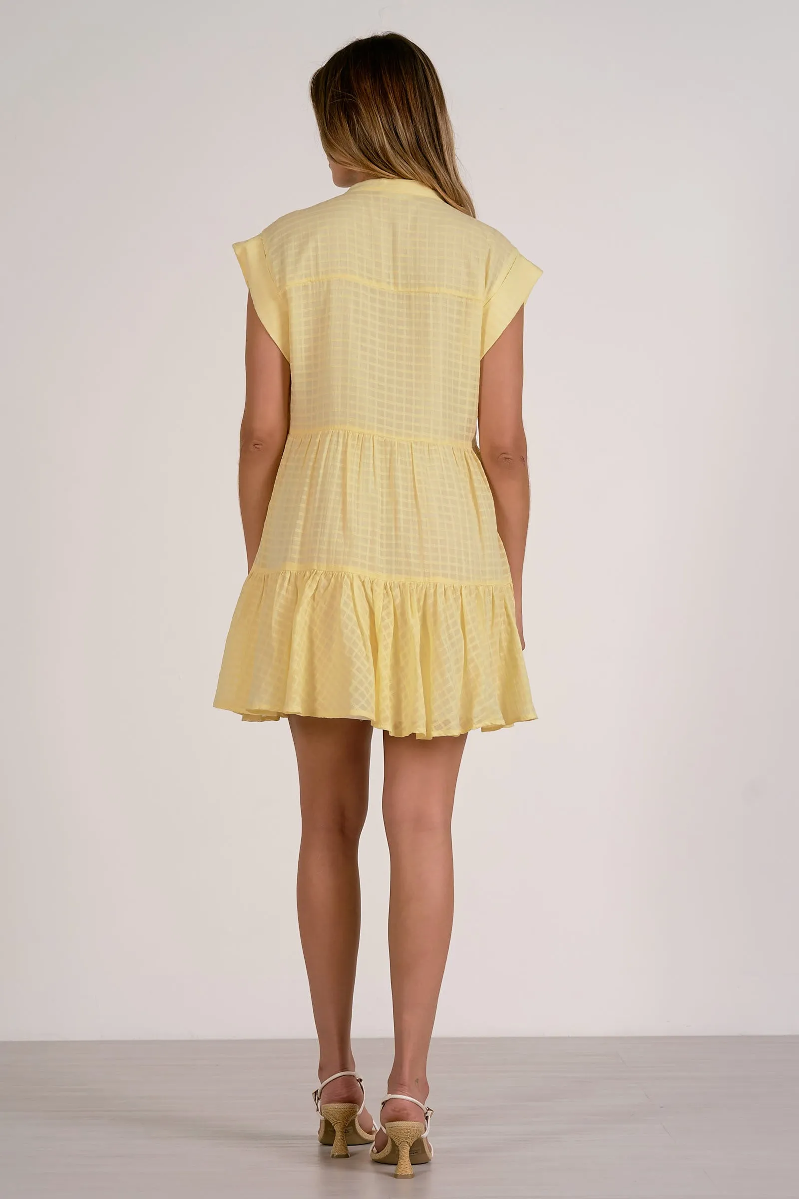 Selma Tiered Mini Dress, Yellow | Elan sold by North & Main Clothing Company product image thumbnail 4