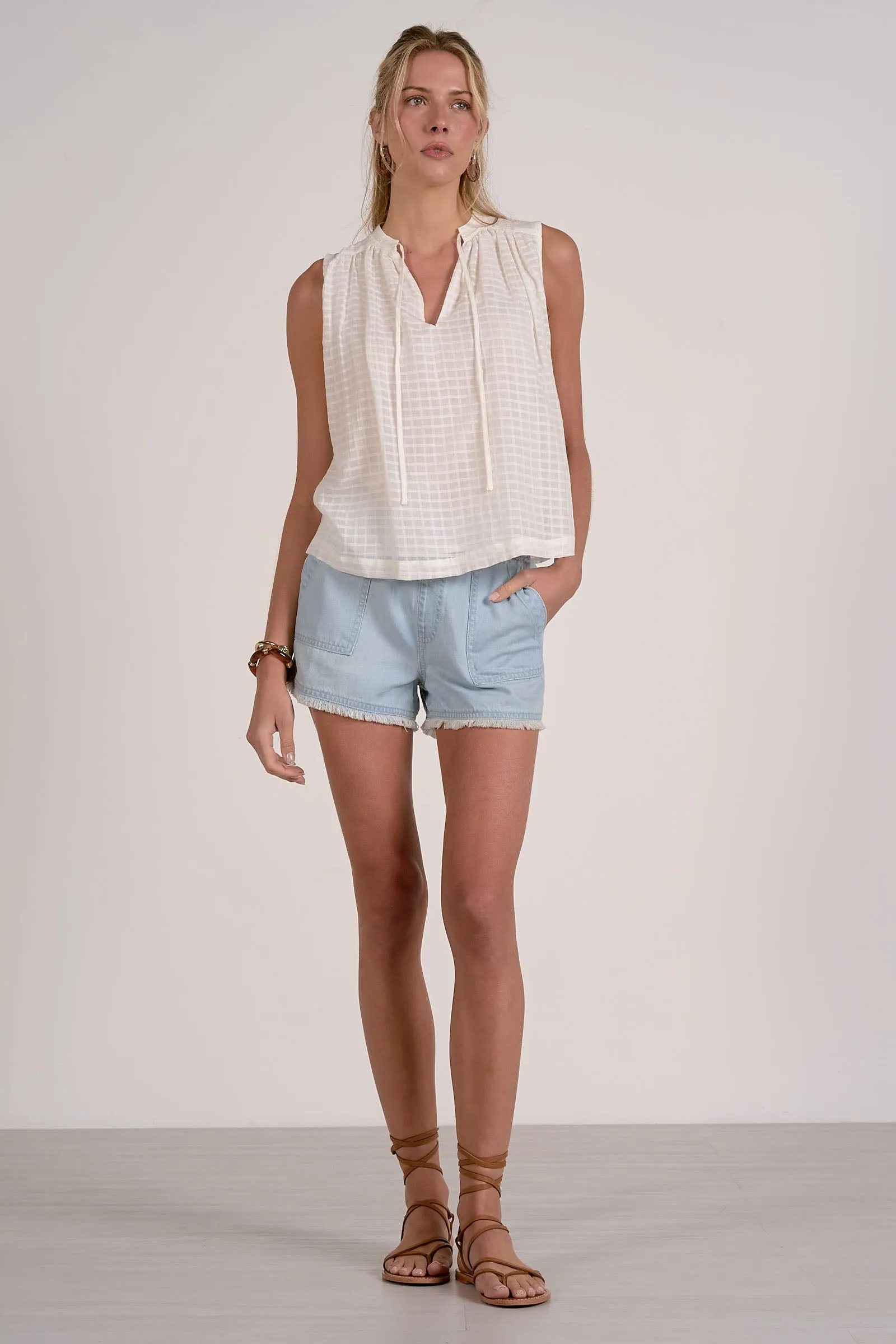 Indy Sleeveless Top, Off White | Elan sold by North & Main Clothing Company product image thumbnail 3