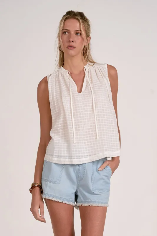 Indy Sleeveless Top, Off White | Elan made by Elan