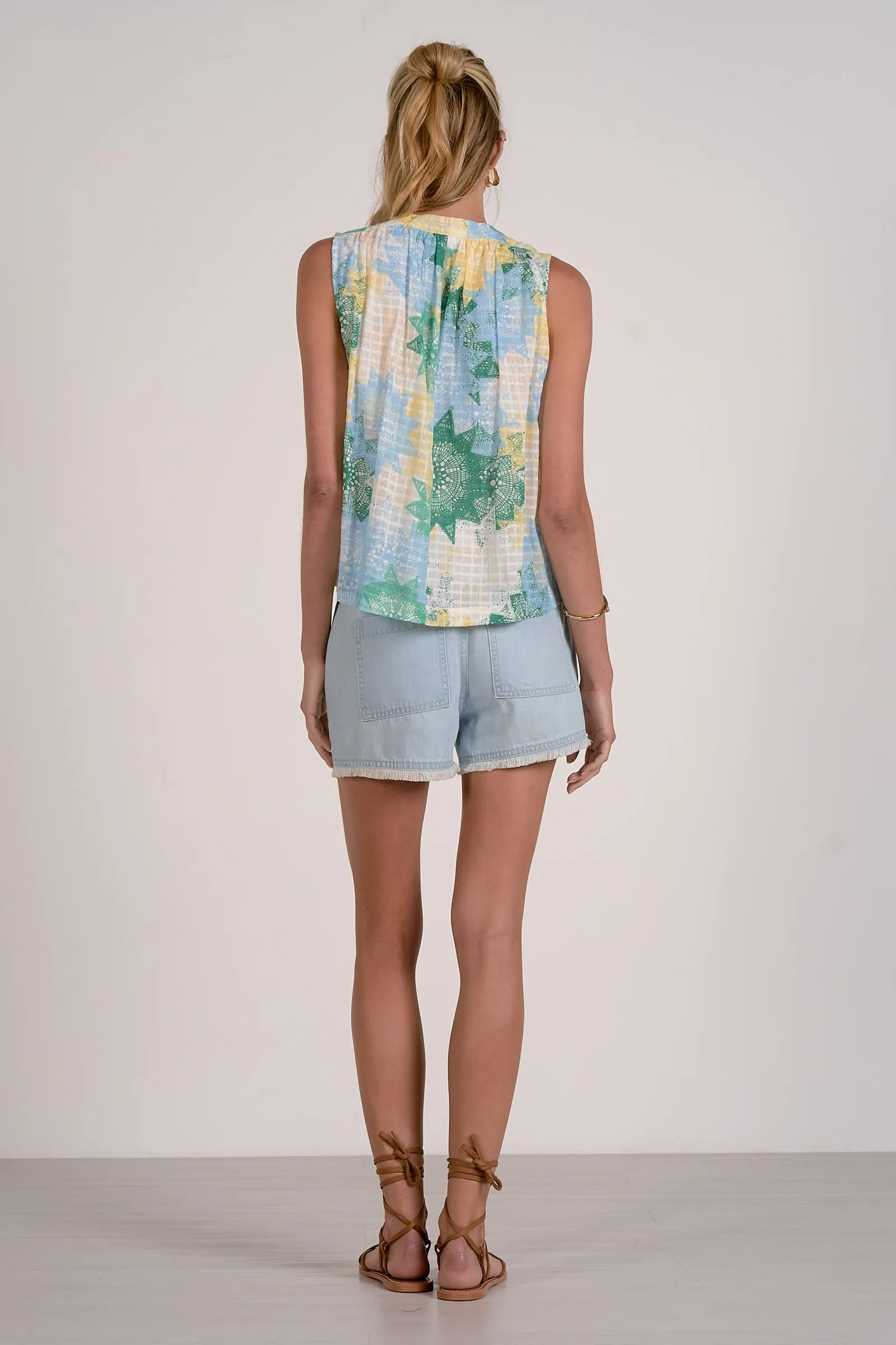Freida Printed Top, Mint Crochette | Elan sold by North & Main Clothing Company product image thumbnail 2