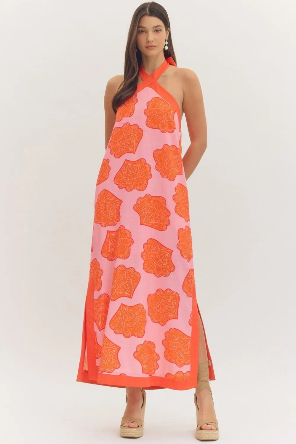 Abby Kate Halter Maxi Dress, Pink sold by North & Main Clothing Company