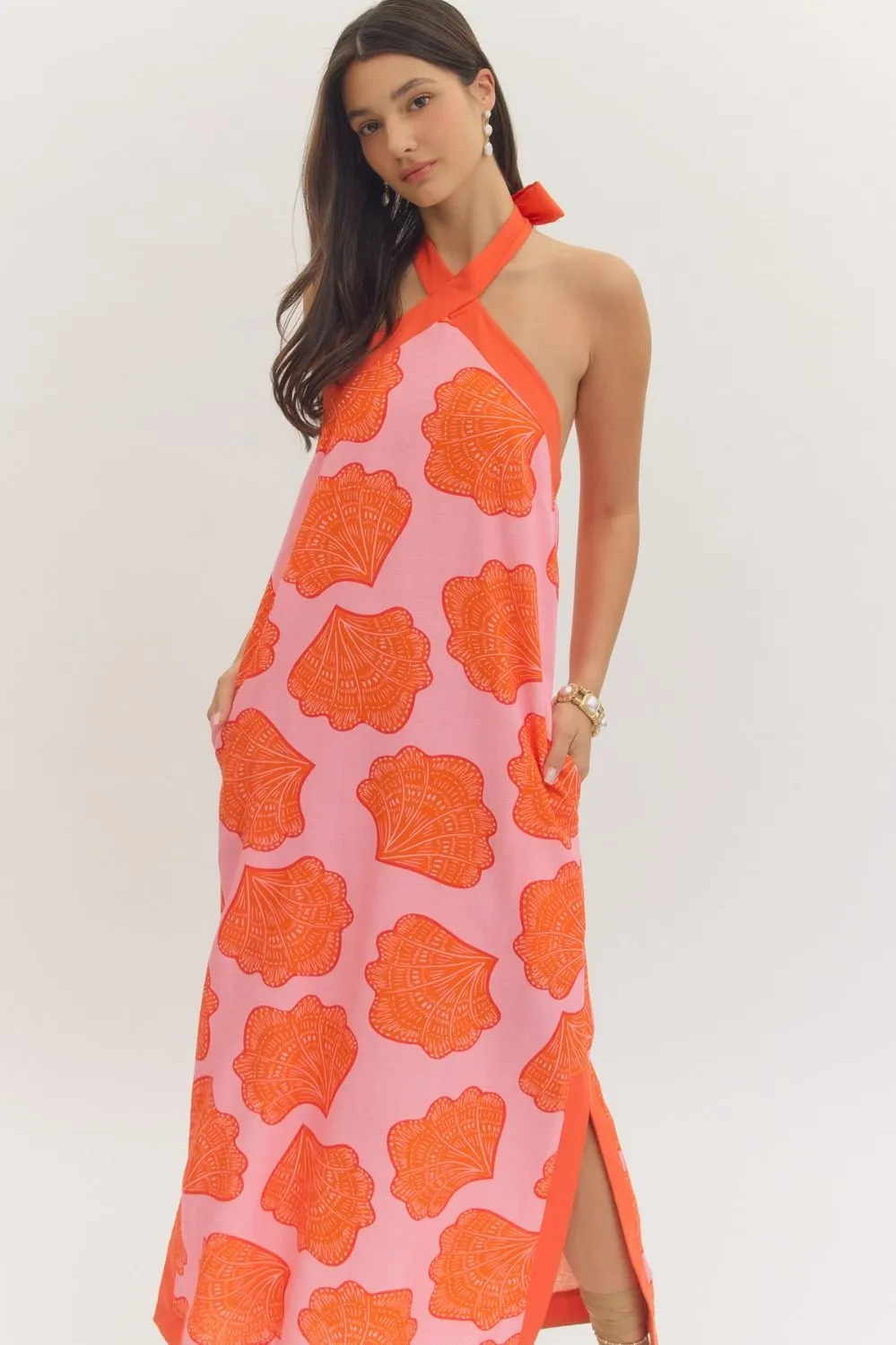 Abby Kate Halter Maxi Dress, Pink sold by North & Main Clothing Company product image thumbnail 3