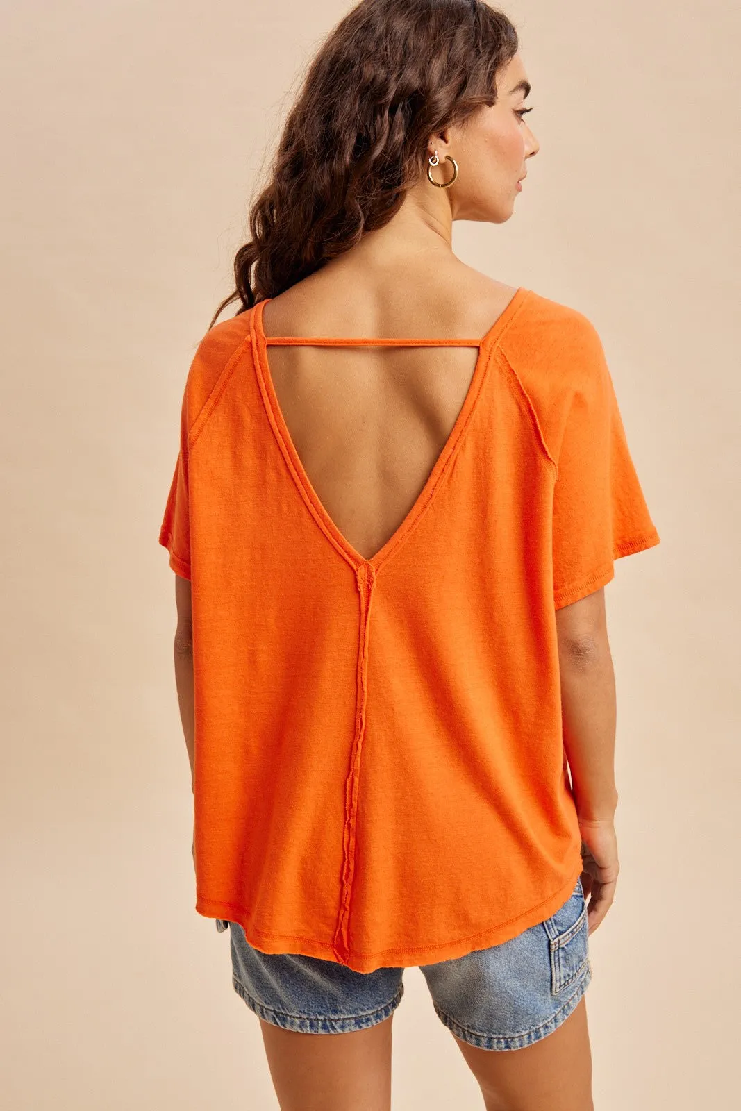 Madison Open Back Tee, Tangelo sold by North & Main Clothing Company product image thumbnail 2