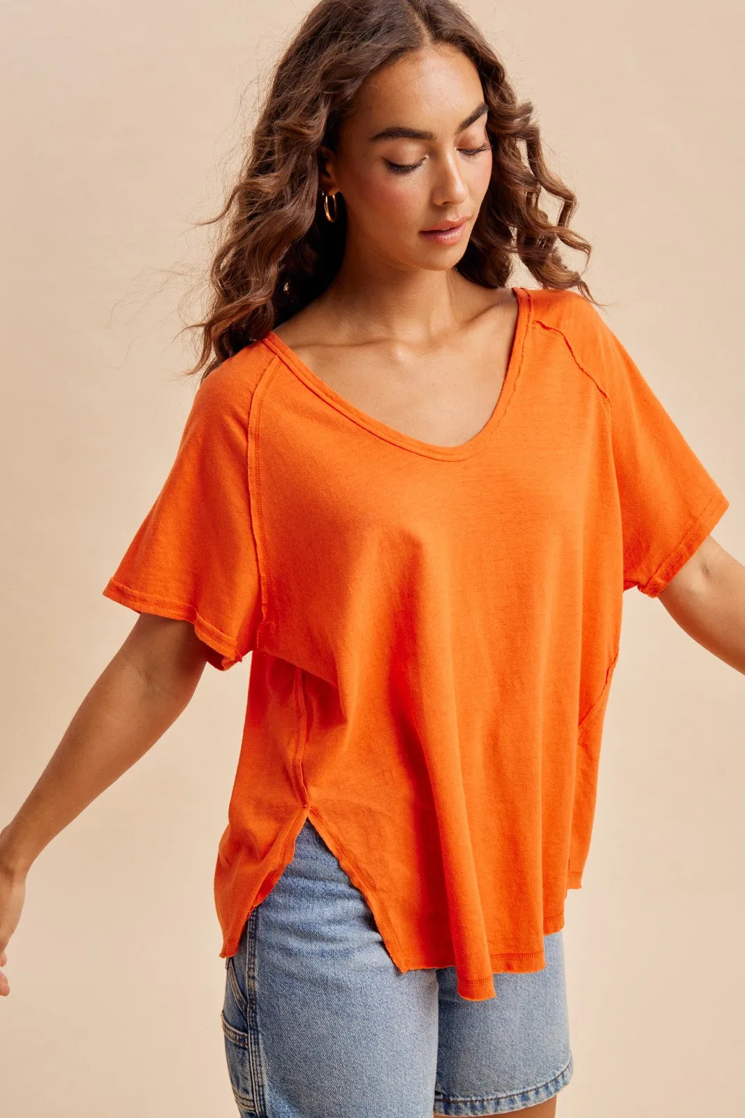 Madison Open Back Tee, Tangelo sold by North & Main Clothing Company product image thumbnail 3