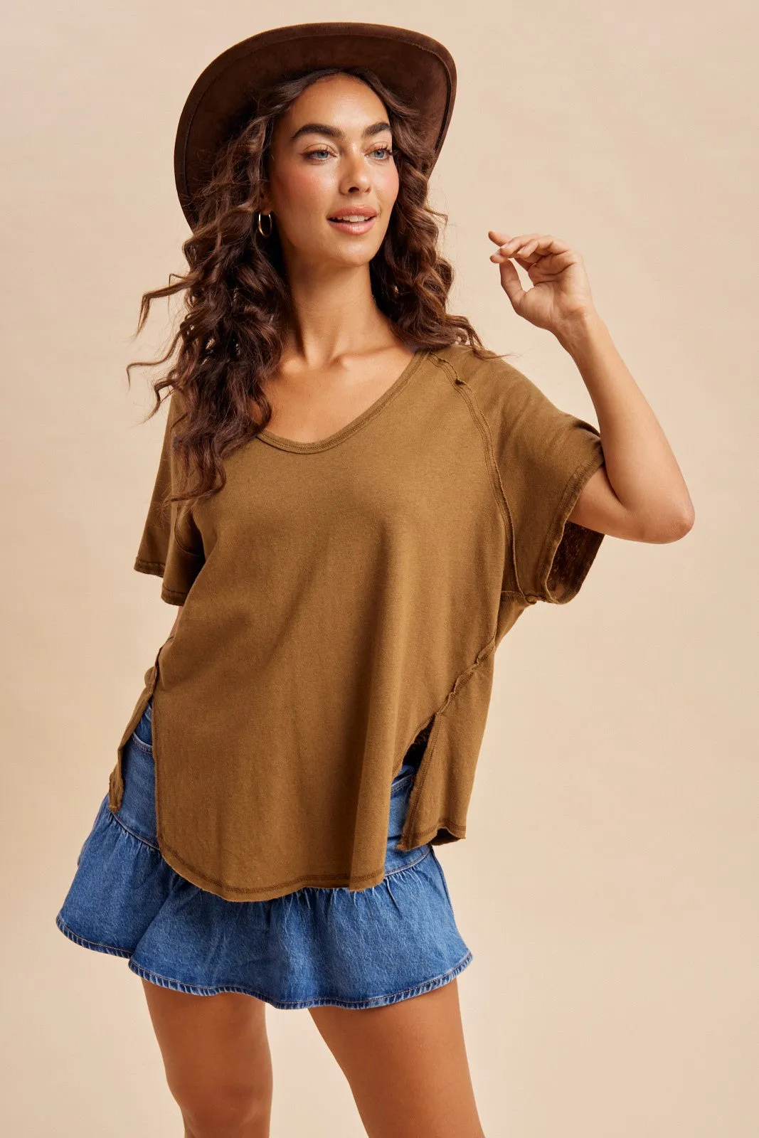Madison Open Back Tee, Olive sold by North & Main Clothing Company product image thumbnail 2