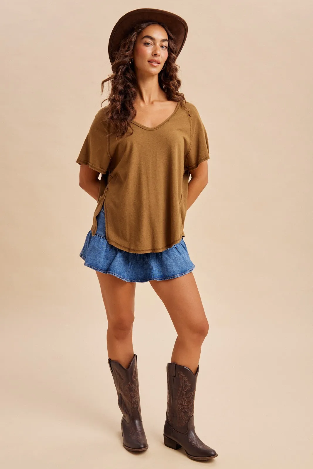 Madison Open Back Tee, Olive sold by North & Main Clothing Company product image thumbnail 4