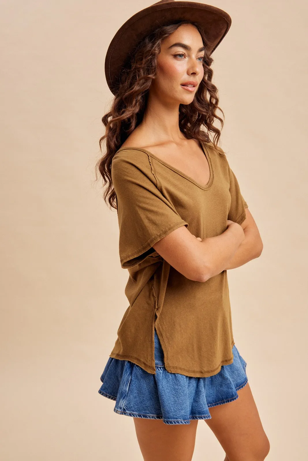 Madison Open Back Tee, Olive sold by North & Main Clothing Company product image thumbnail 3