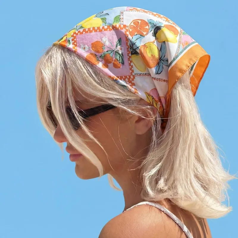 Fruit Bandana Scarf, Orange Multi made by North & Main Clothing Company