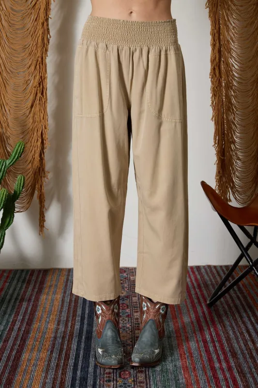 Clara Wide Leg Pants, Khaki made by Blu Pepper