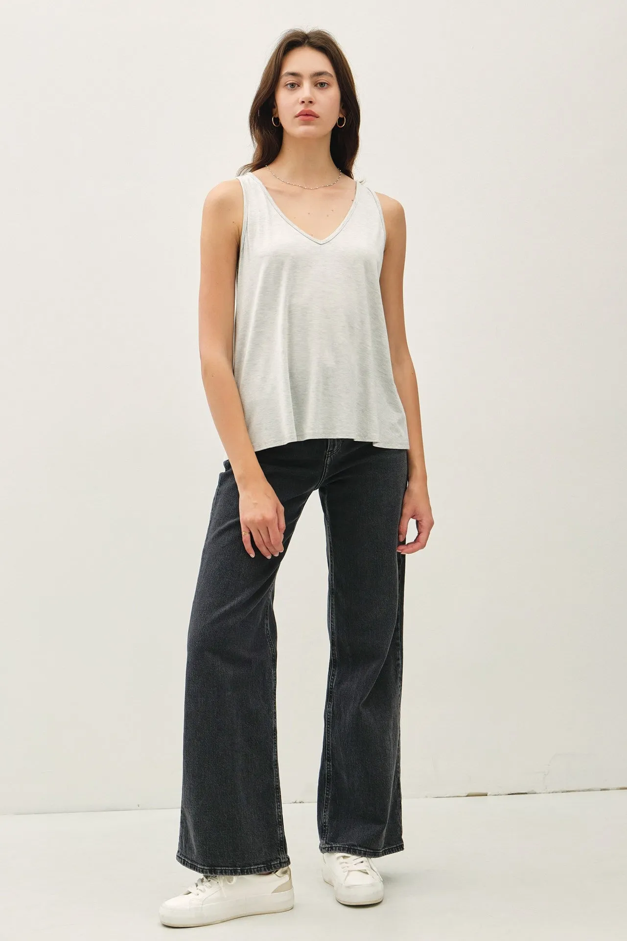 Clara Basic Bamboo Tank, Heather Grey sold by North & Main Clothing Company product image thumbnail 4