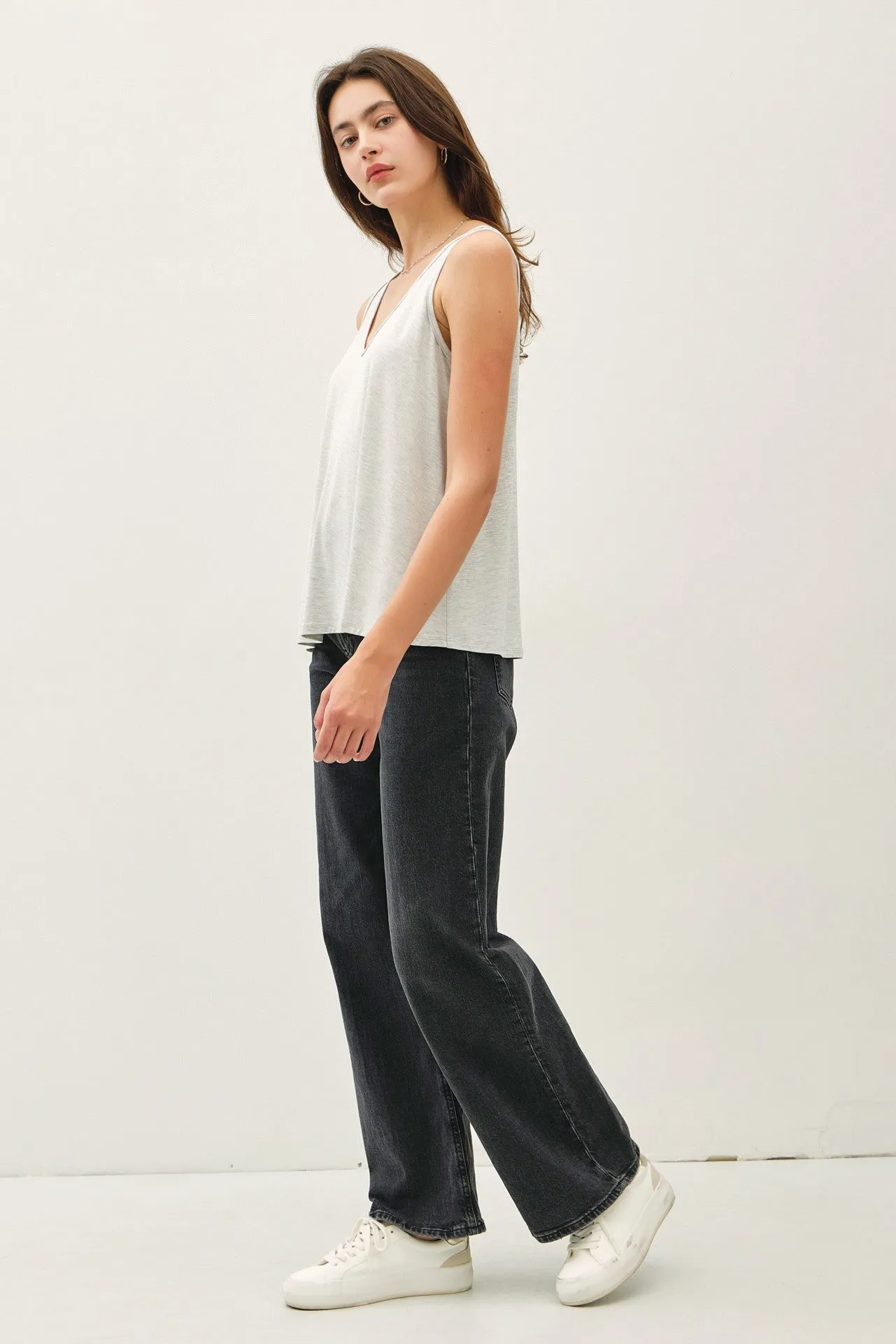 Clara Basic Bamboo Tank, Heather Grey sold by North & Main Clothing Company product image thumbnail 2