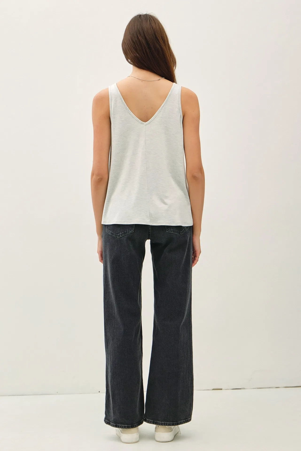 Clara Basic Bamboo Tank, Heather Grey sold by North & Main Clothing Company product image thumbnail 3
