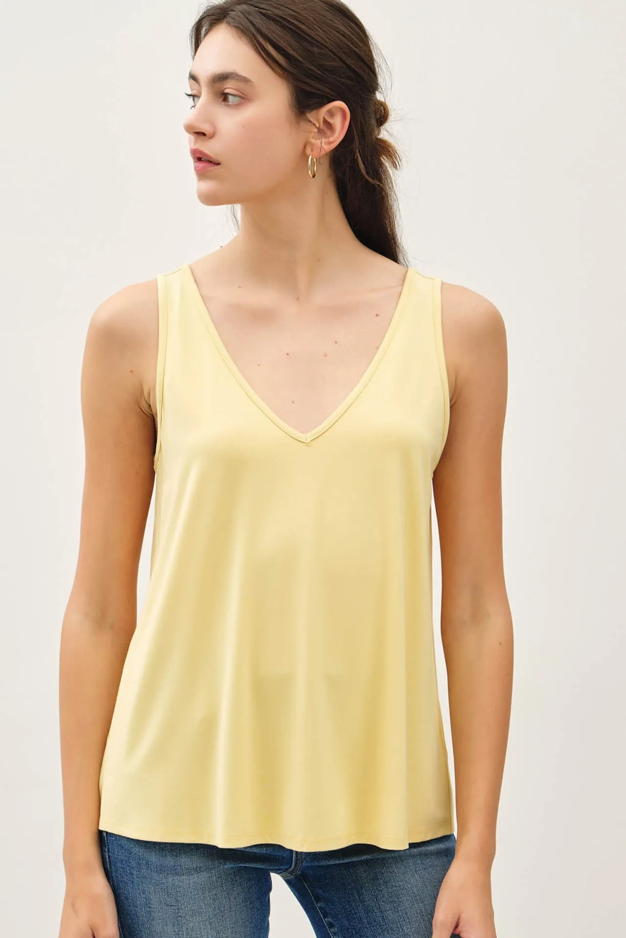 Clara Basic Bamboo Tank, Banana Smoothie sold by North & Main Clothing Company