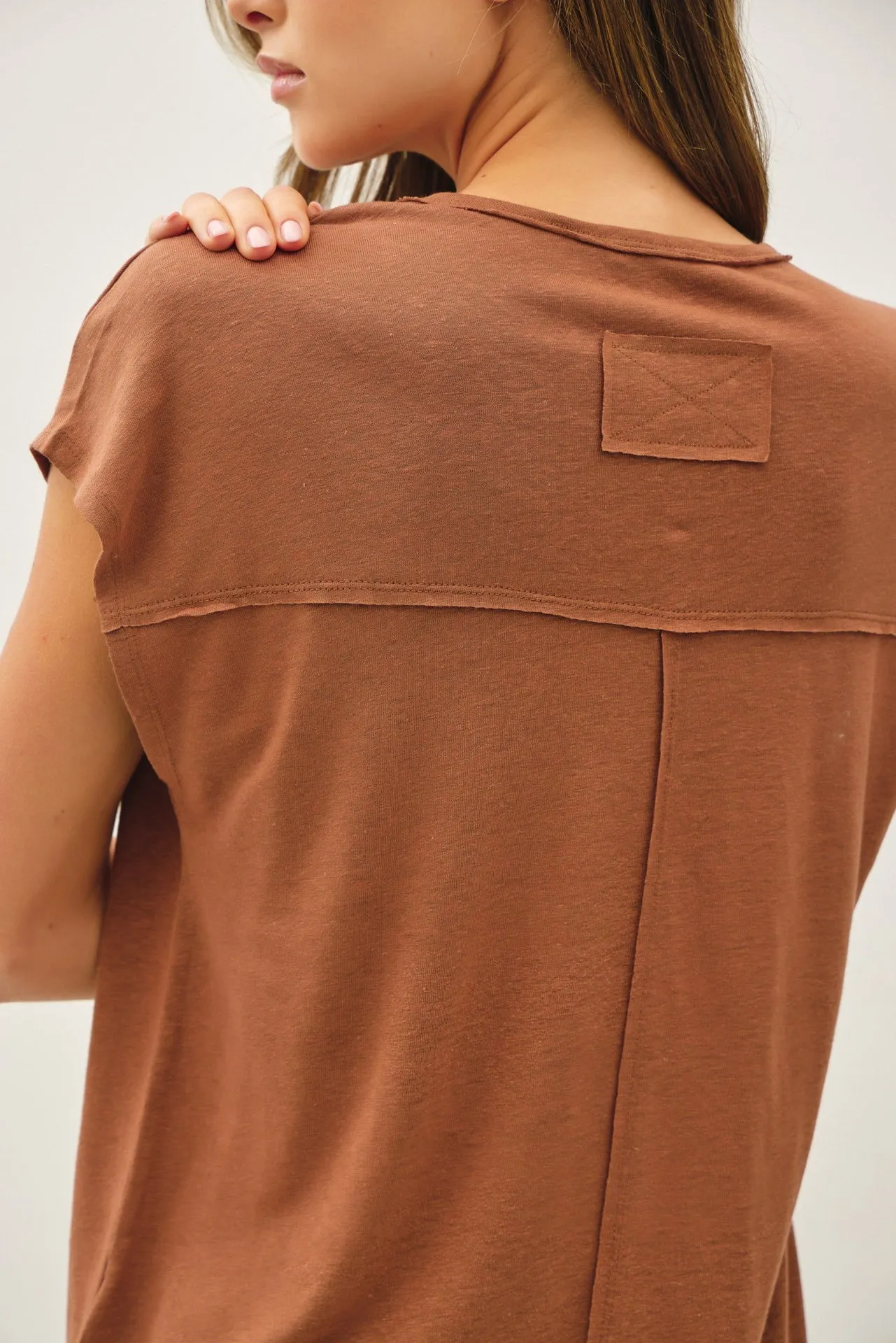 Adalee V-Neck Tee, Clay sold by North & Main Clothing Company product image thumbnail 5