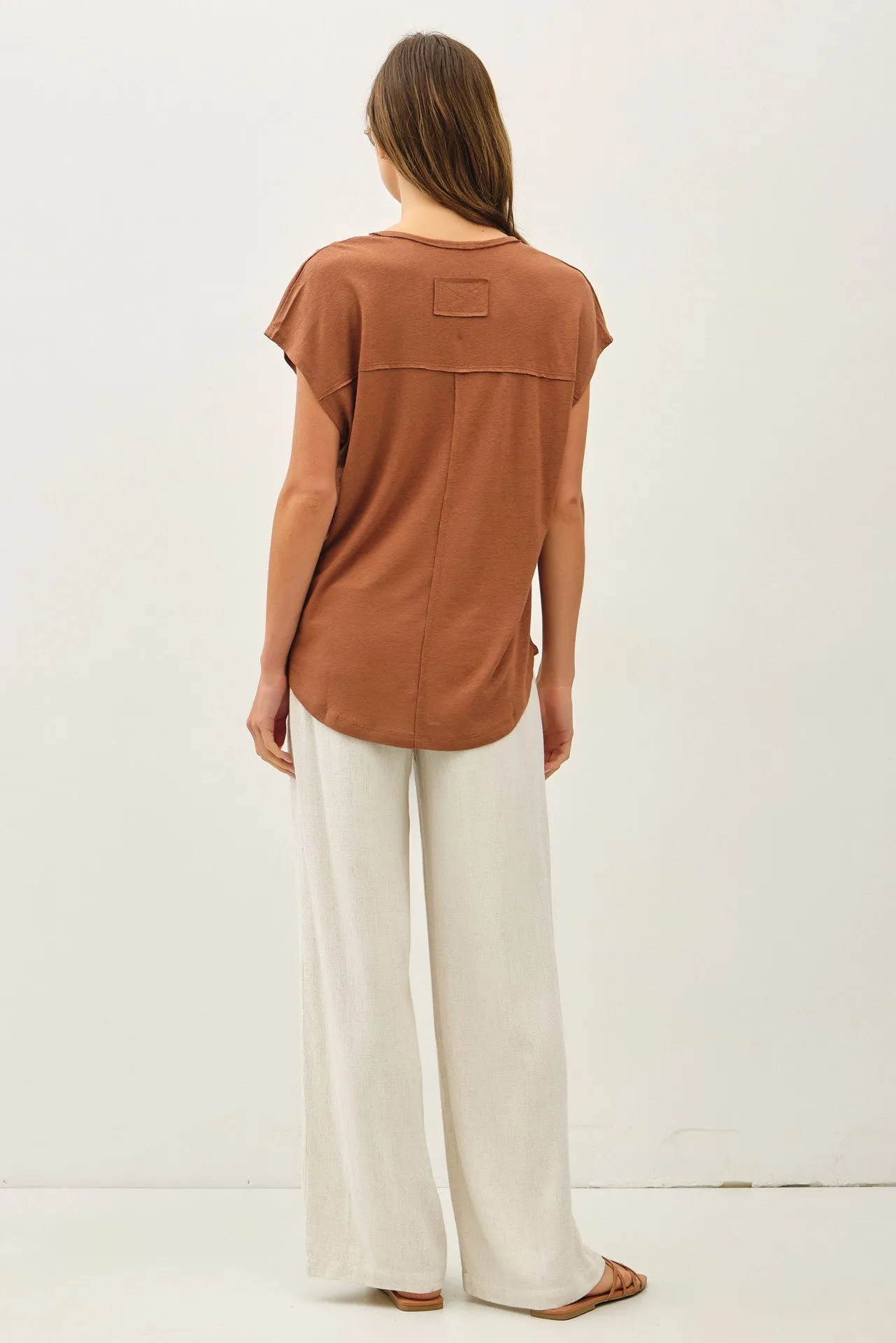 Adalee V-Neck Tee, Clay sold by North & Main Clothing Company product image thumbnail 4