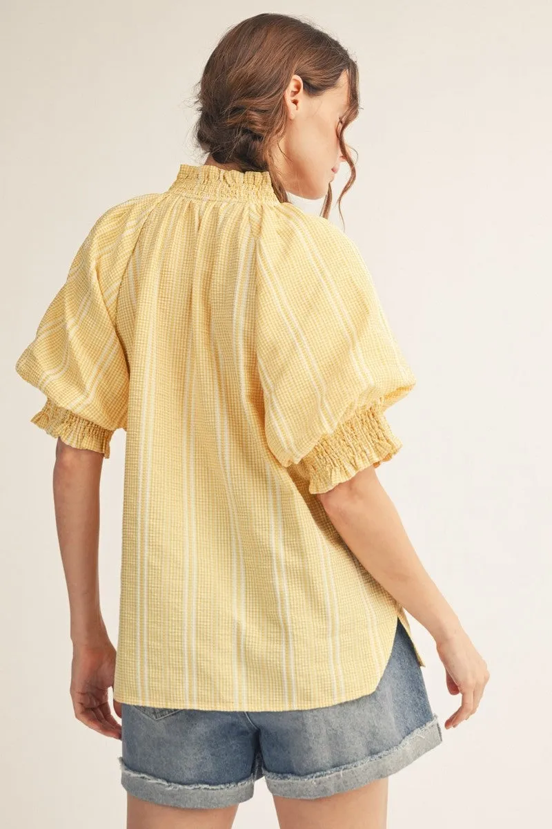 Stevie Ruffled Blouse, Yellow sold by North & Main Clothing Company product image thumbnail 5