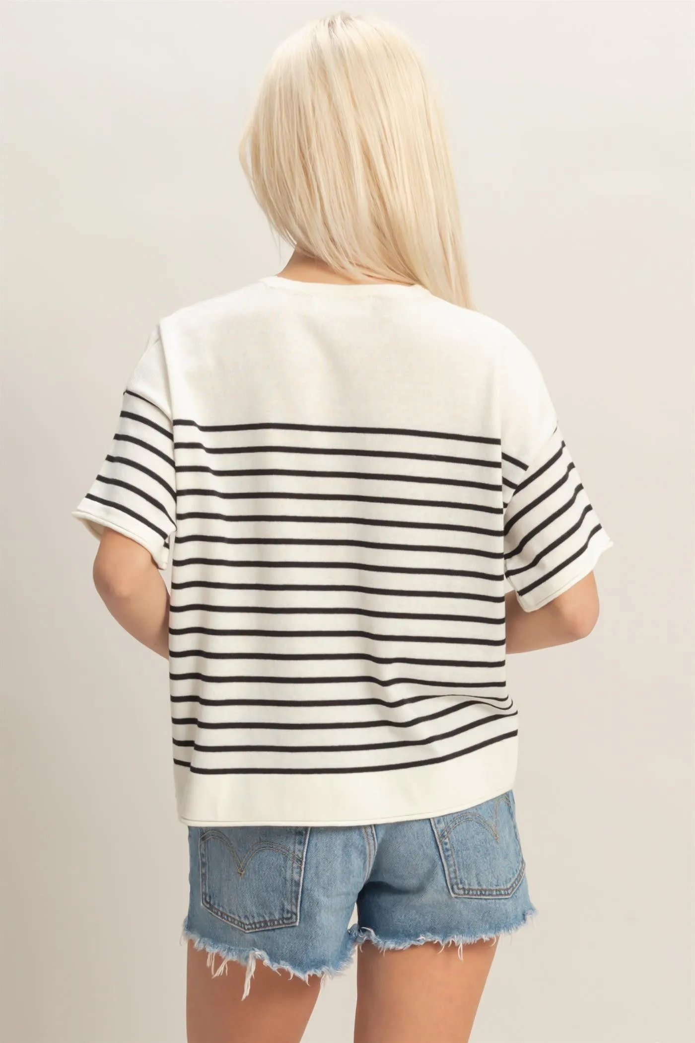 Precilla Striped Knit Top, Black sold by North & Main Clothing Company product image thumbnail 3