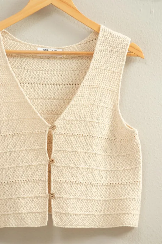 Marlo Button Down Knit Top, Alpaca made by HYFVE