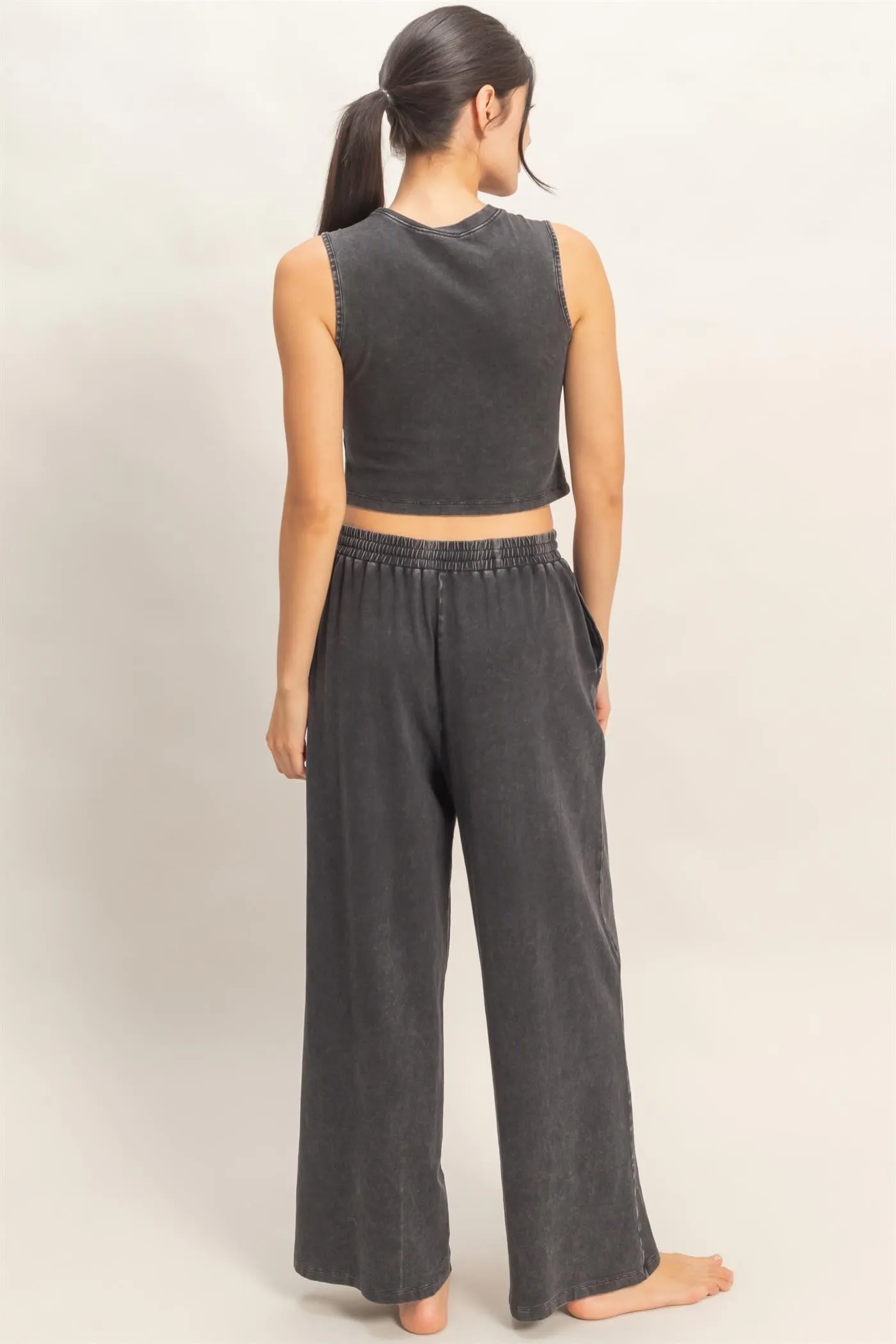 Leah Mineral Washed Top, Black sold by North & Main Clothing Company product image thumbnail 4