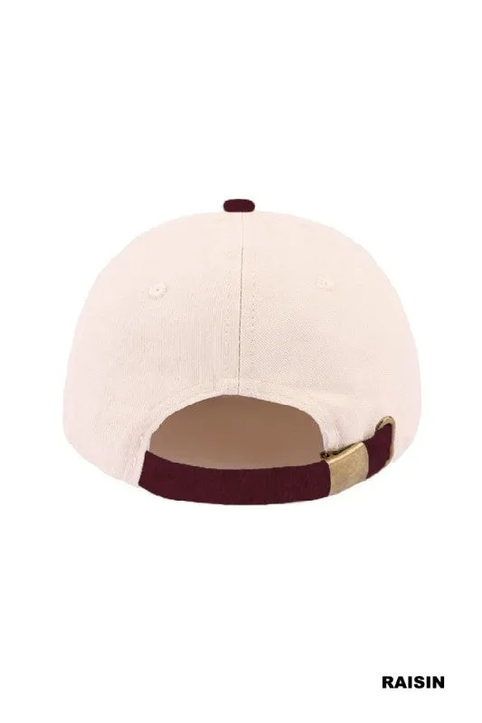 Darlin' Embroidered Two-Toned Cotton Cap, Raisin sold by North & Main Clothing Company product image thumbnail 4