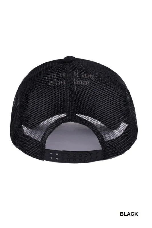 Jesus Saves I Spend Mesh Trucker Hat, Black sold by North & Main Clothing Company product image thumbnail 4