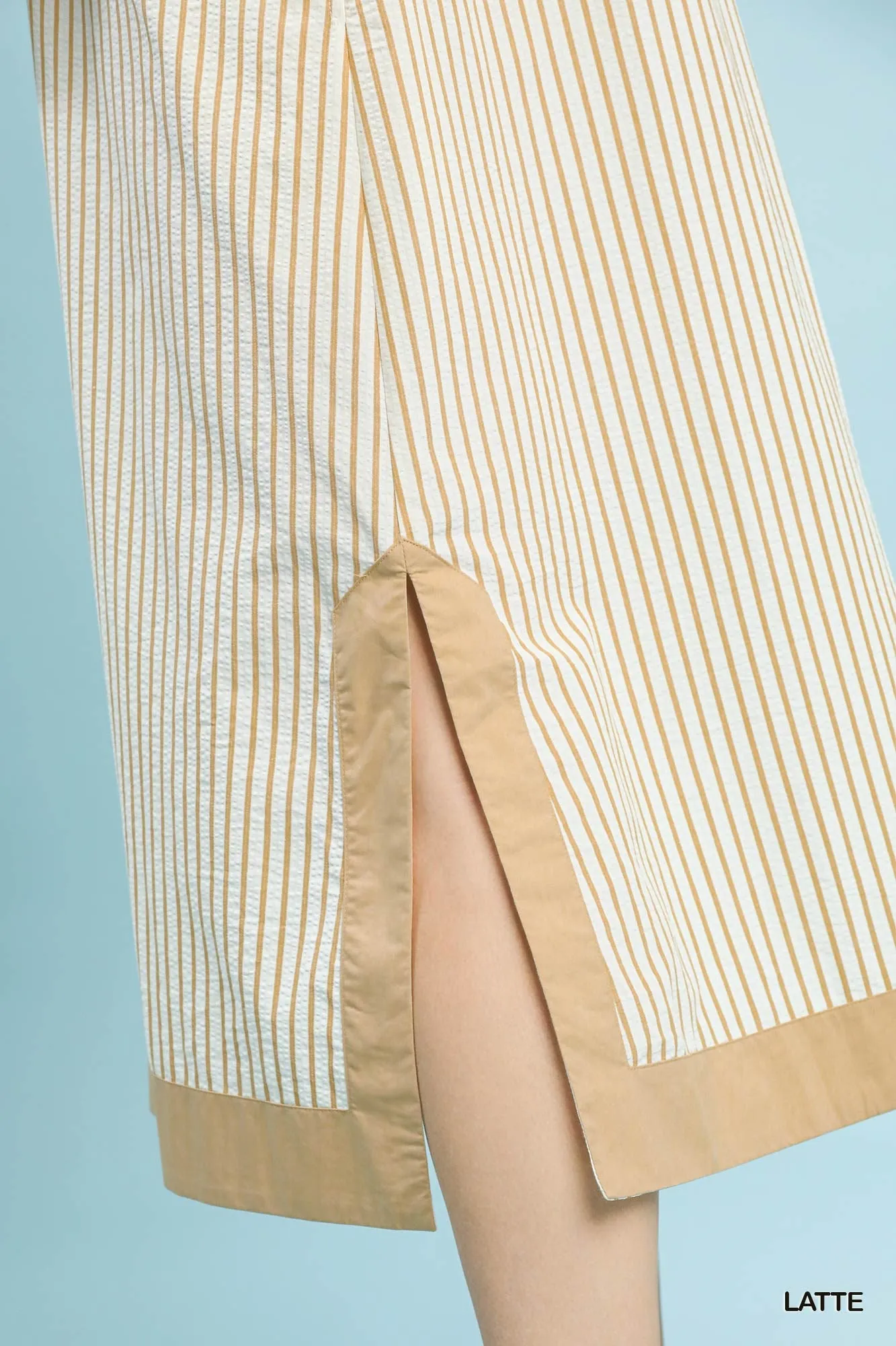 Lila Striped Midi Dress, Latte sold by North & Main Clothing Company product image thumbnail 4