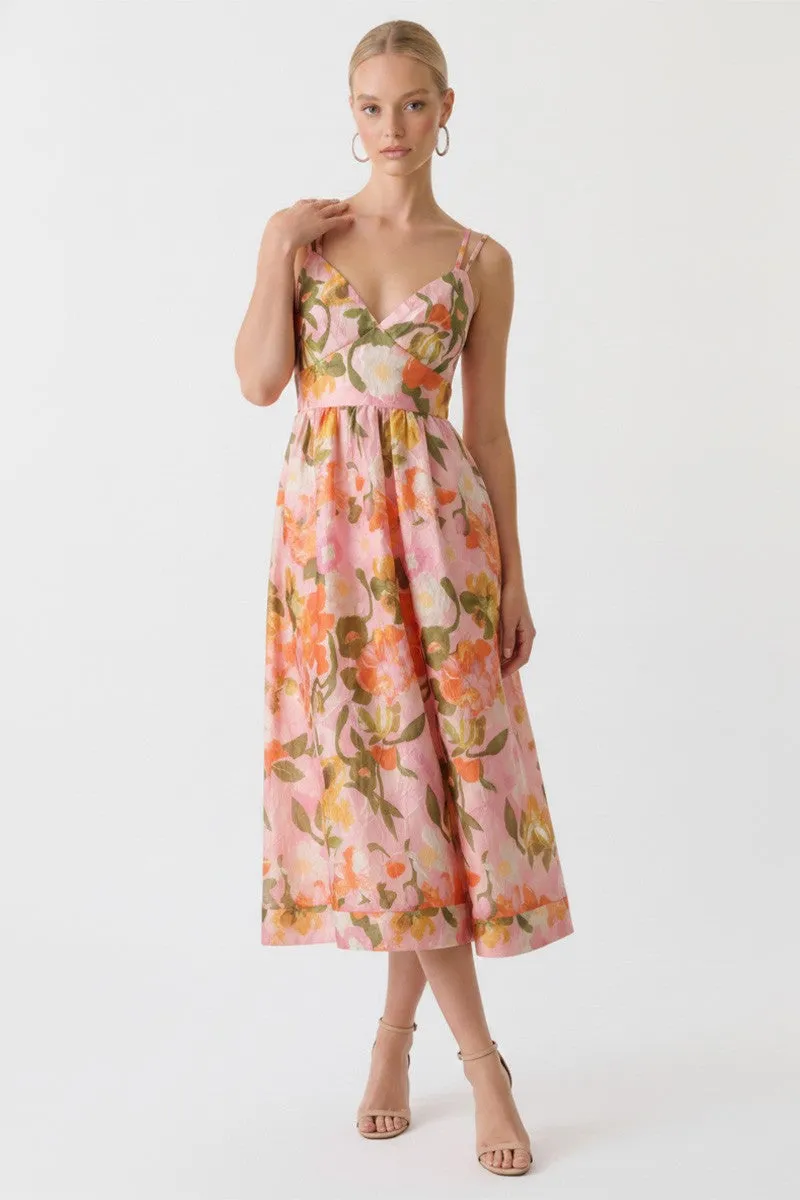 Everest Floral Midi Dress, Peach Multi sold by North & Main Clothing Company product image thumbnail 5