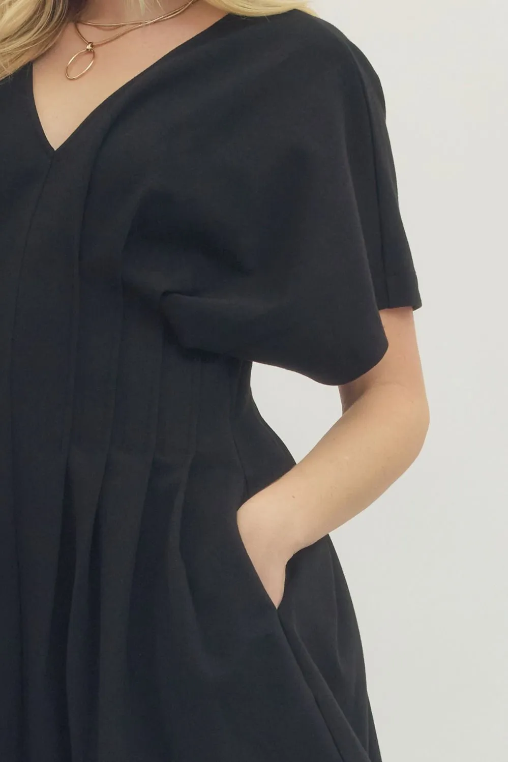 Ember Pleated Mini Dress, Black sold by North & Main Clothing Company product image thumbnail 5