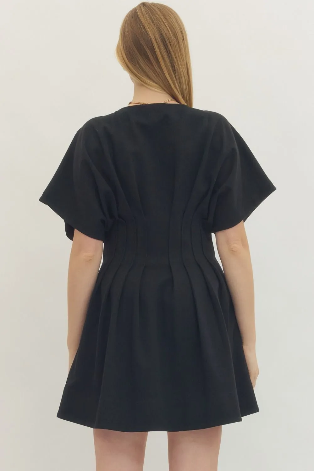 Ember Pleated Mini Dress, Black sold by North & Main Clothing Company product image thumbnail 4