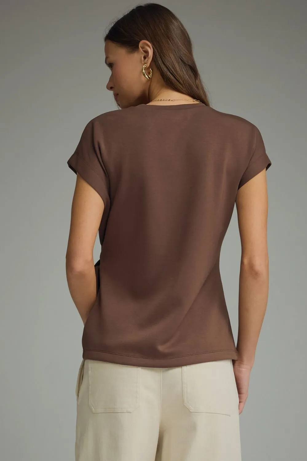 Braelynn Knit Side Wrap Top, Brown sold by North & Main Clothing Company product image thumbnail 4