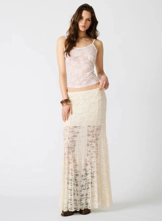 Mirabel Skirt, Cream | Steve Madden sold by North & Main Clothing Company